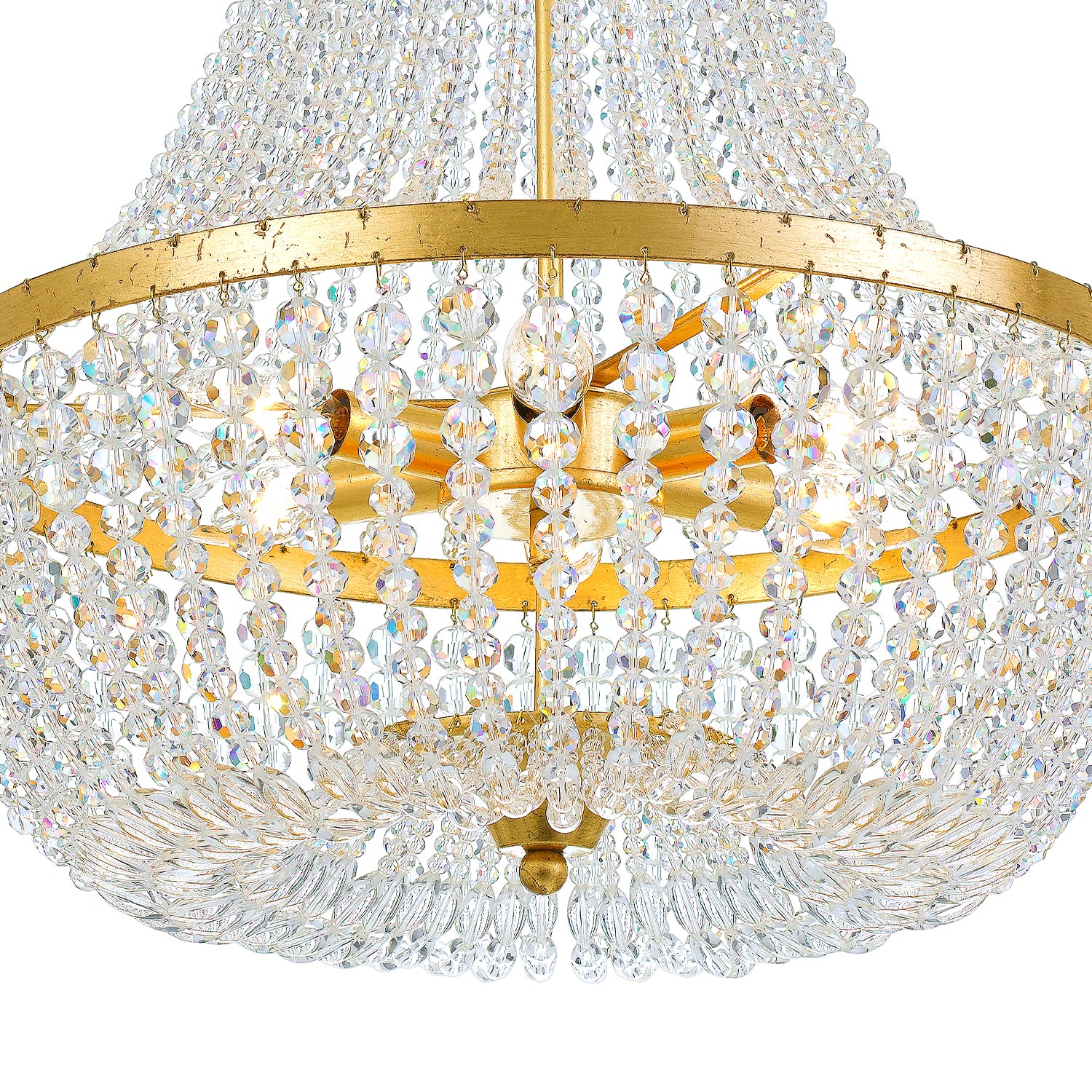 Crystorama Rylee 608-GA – 18.75 Inch – 6 Light – Chandelier – Antique Gold – Damp Rated