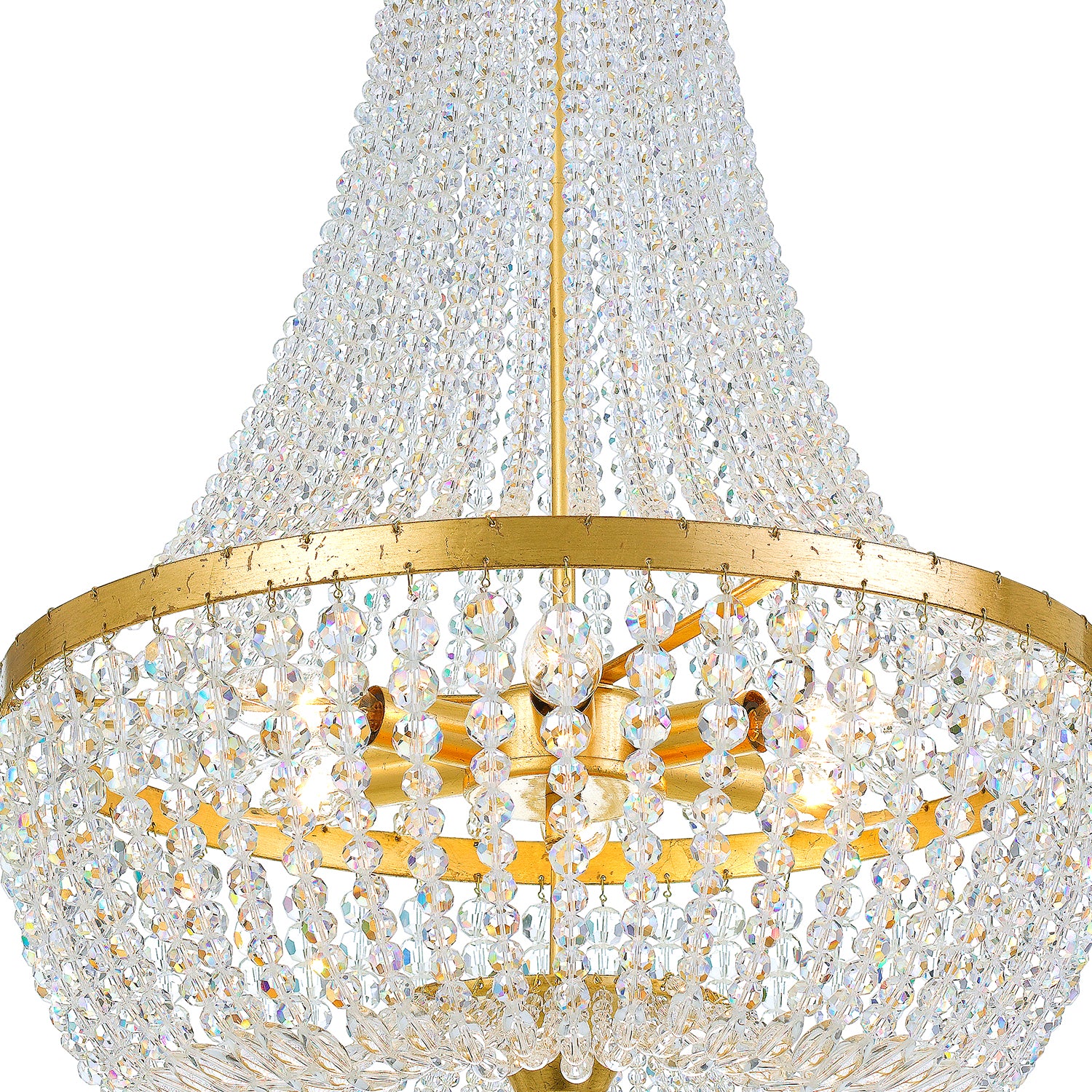 Crystorama Rylee 608-GA – 18.75 Inch – 6 Light – Chandelier – Antique Gold – Damp Rated
