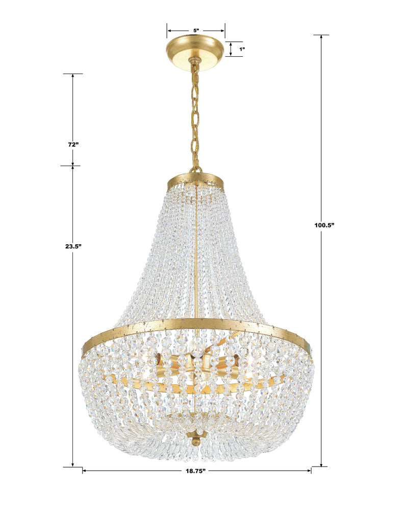 Crystorama RYLEE 608-GA Chandelier Americana - Antique Gold