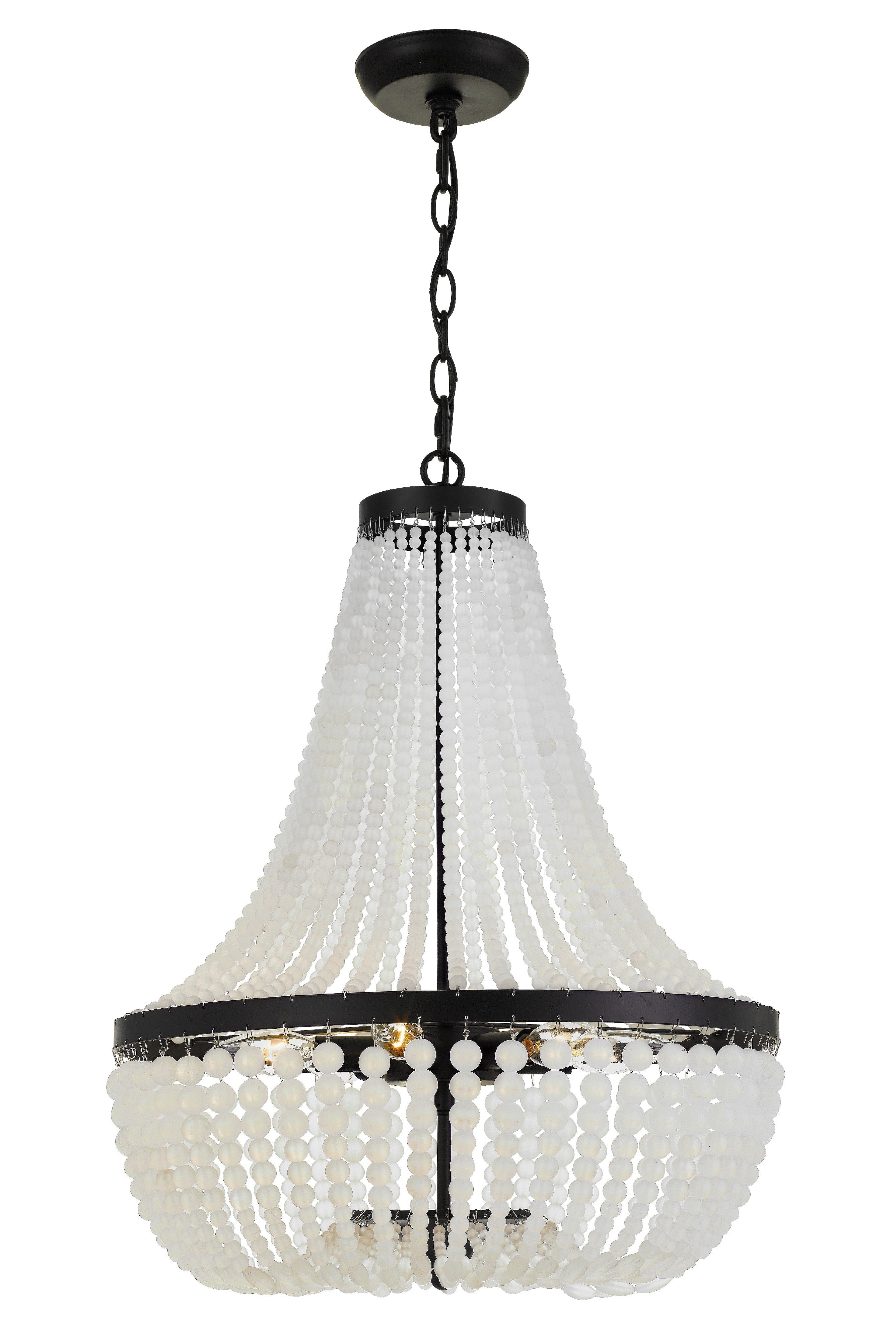 Crystorama Rylee 608-MK – 18.75 Inch – 6 Light – Chandelier – Matte Black – Damp Rated