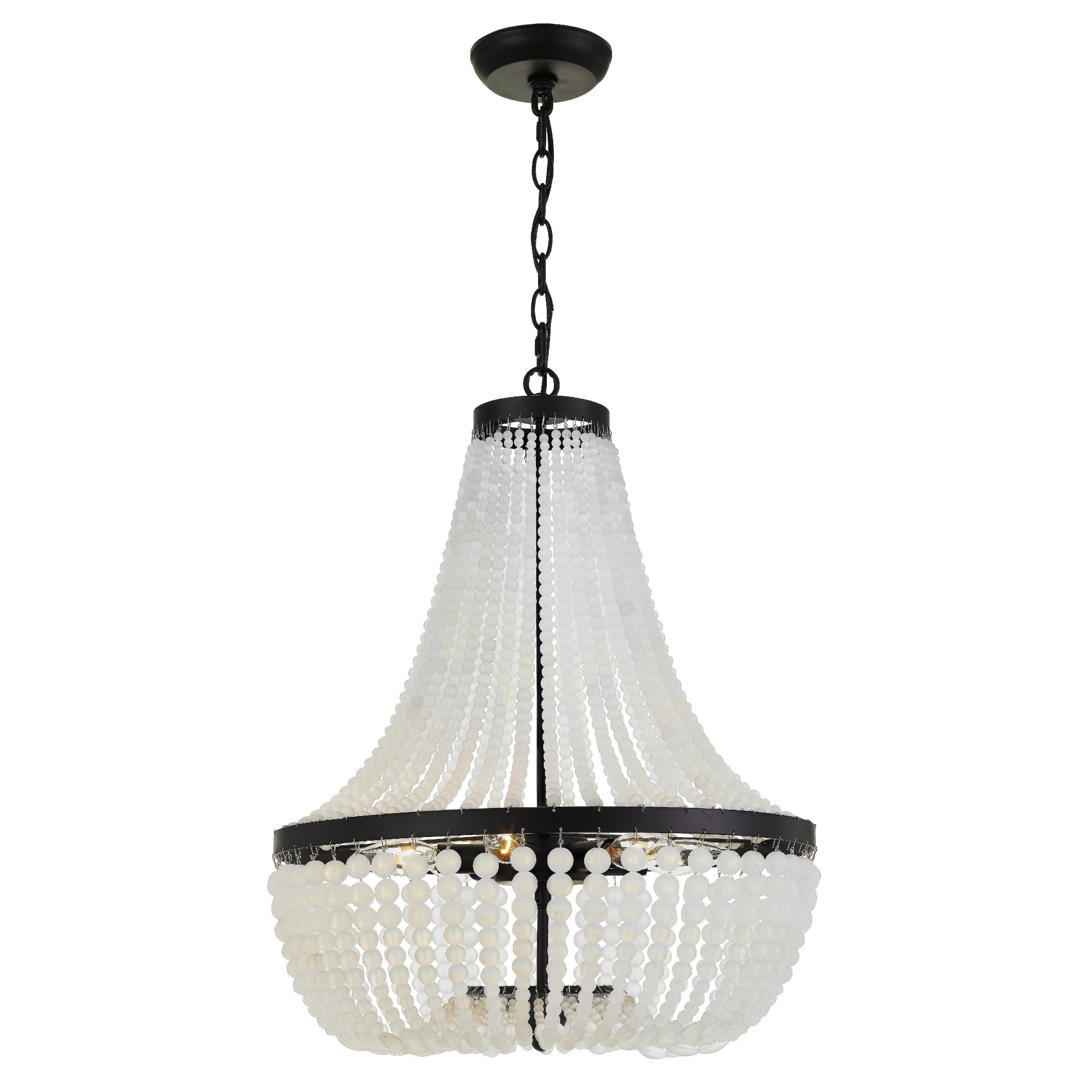 Crystorama Rylee 608-MK – 18.75 Inch – 6 Light – Chandelier – Matte Black – Damp Rated