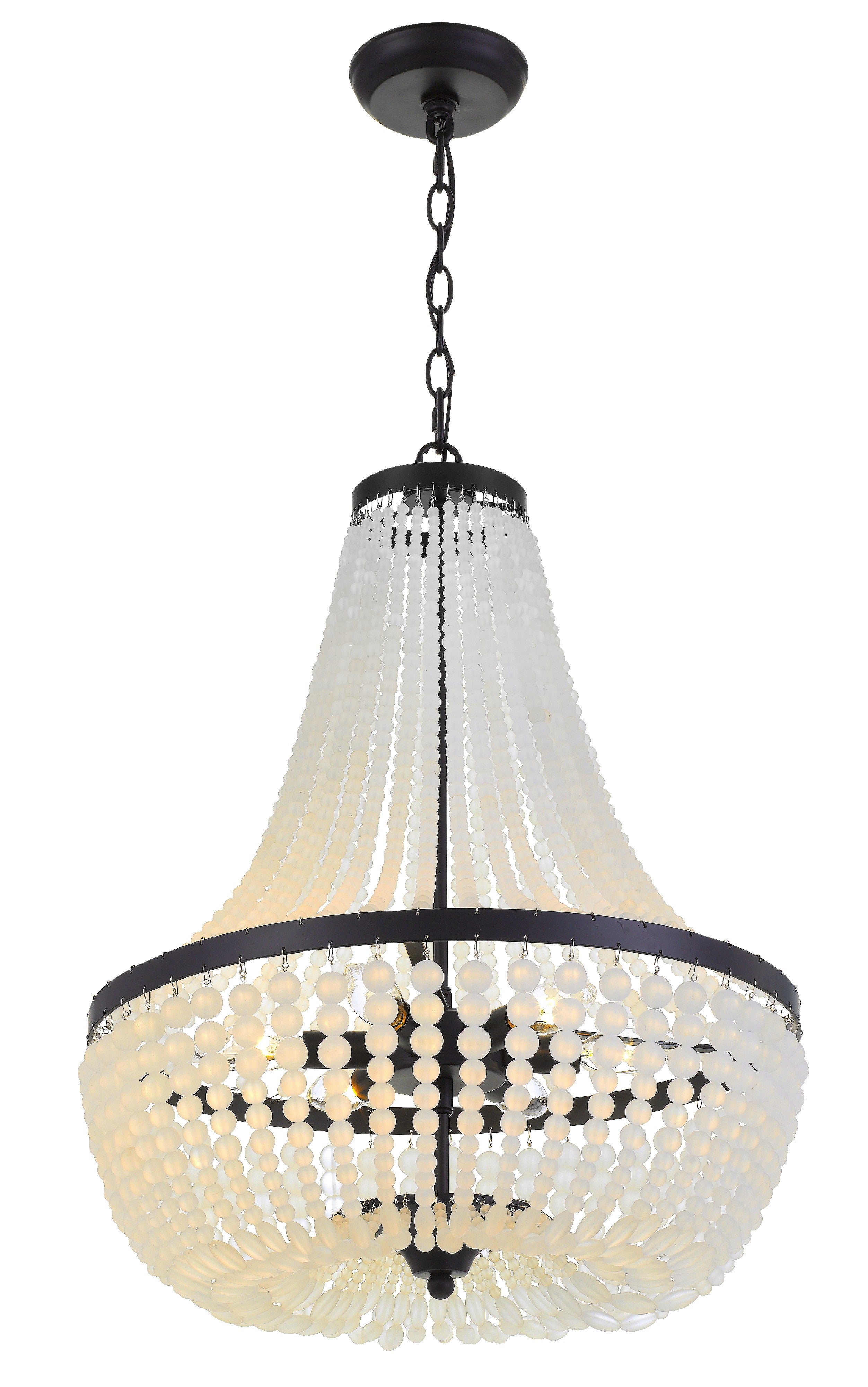 Crystorama Rylee 608-MK – 18.75 Inch – 6 Light – Chandelier – Matte Black – Damp Rated