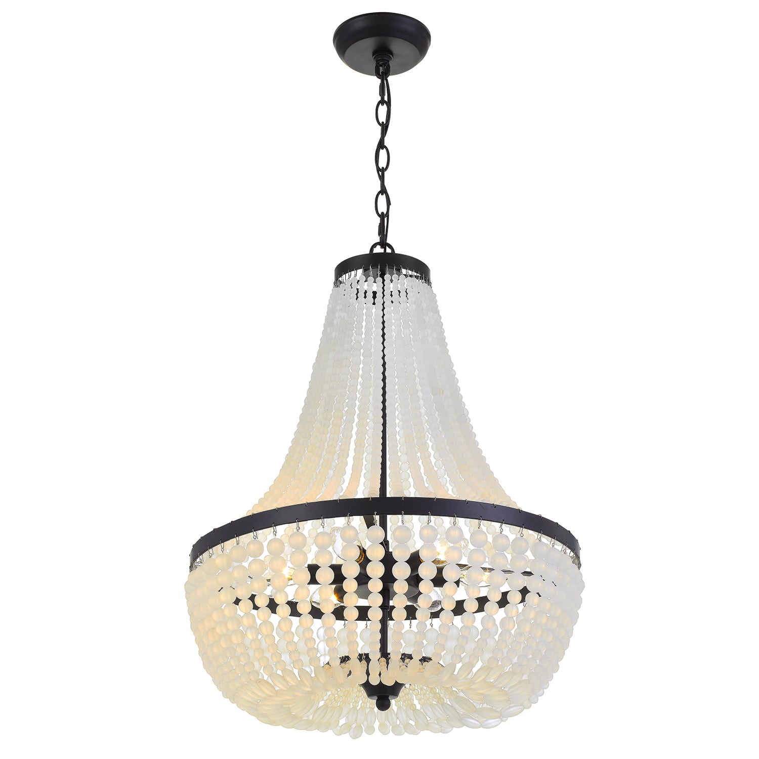 Crystorama Rylee 608-MK – 18.75 Inch – 6 Light – Chandelier – Matte Black – Damp Rated