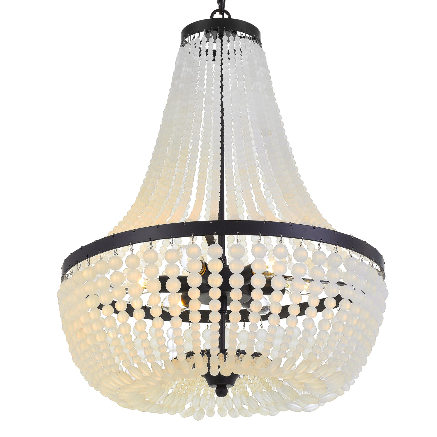 Crystorama Rylee 608-MK – 18.75 Inch – 6 Light – Chandelier – Matte Black – Damp Rated