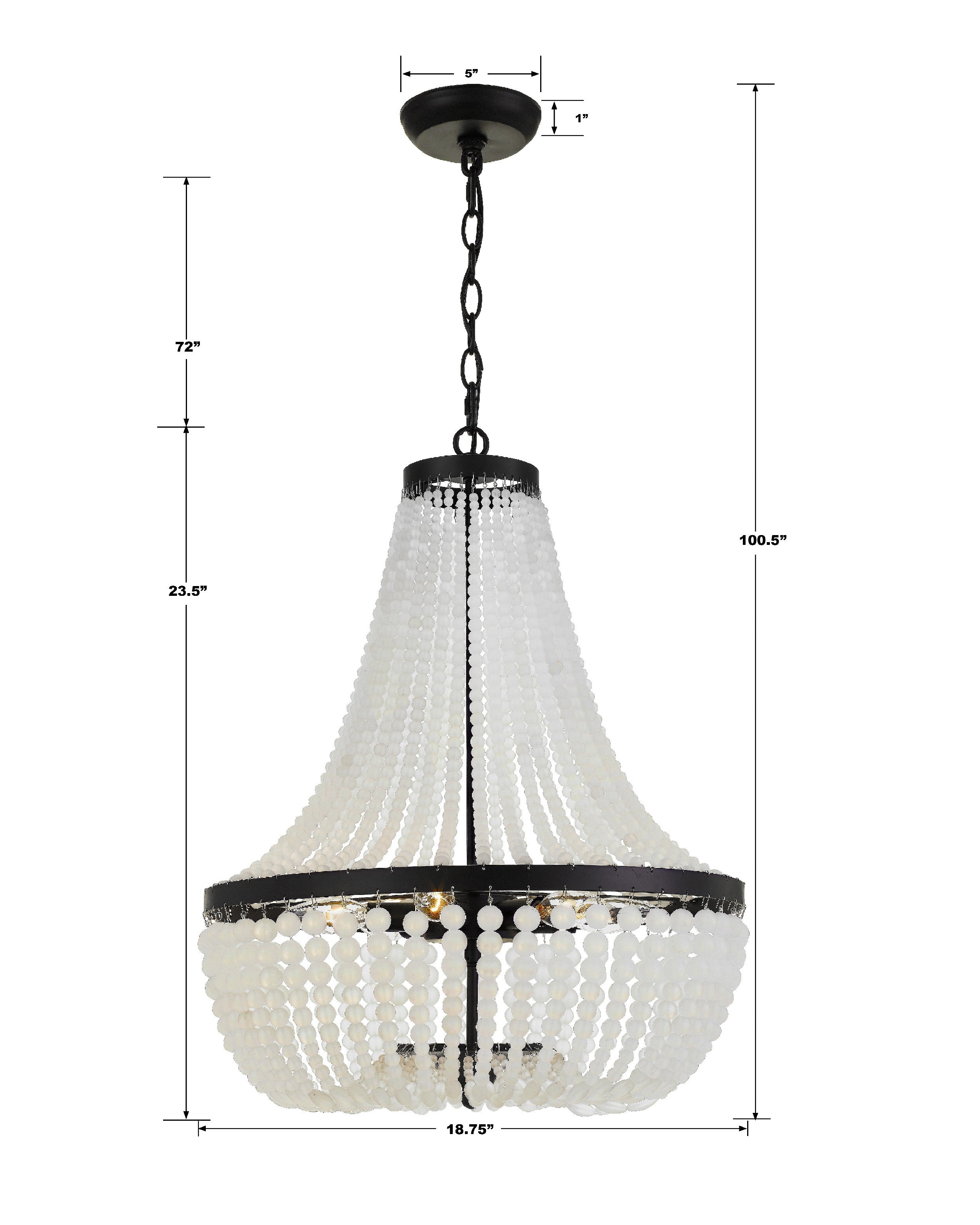 Crystorama Rylee 608-MK – 18.75 Inch – 6 Light – Chandelier – Matte Black – Damp Rated