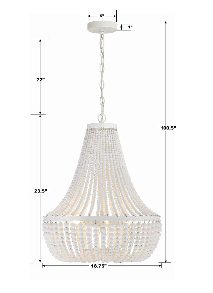 Crystorama RYLEE 608-MT Chandelier Transitional - Matte White