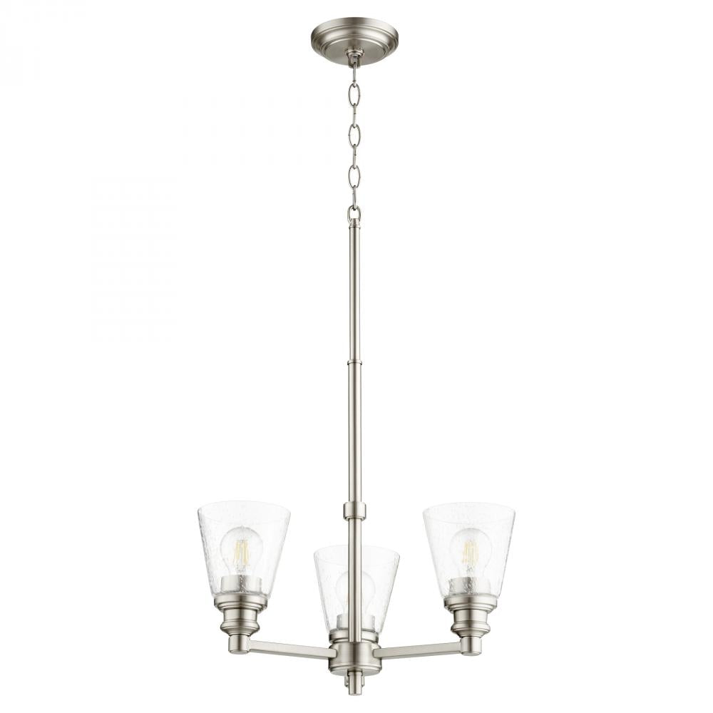 Quorum Lighting DUNBAR 609-3-65 Chandelier Contemporary - Satin Nickel