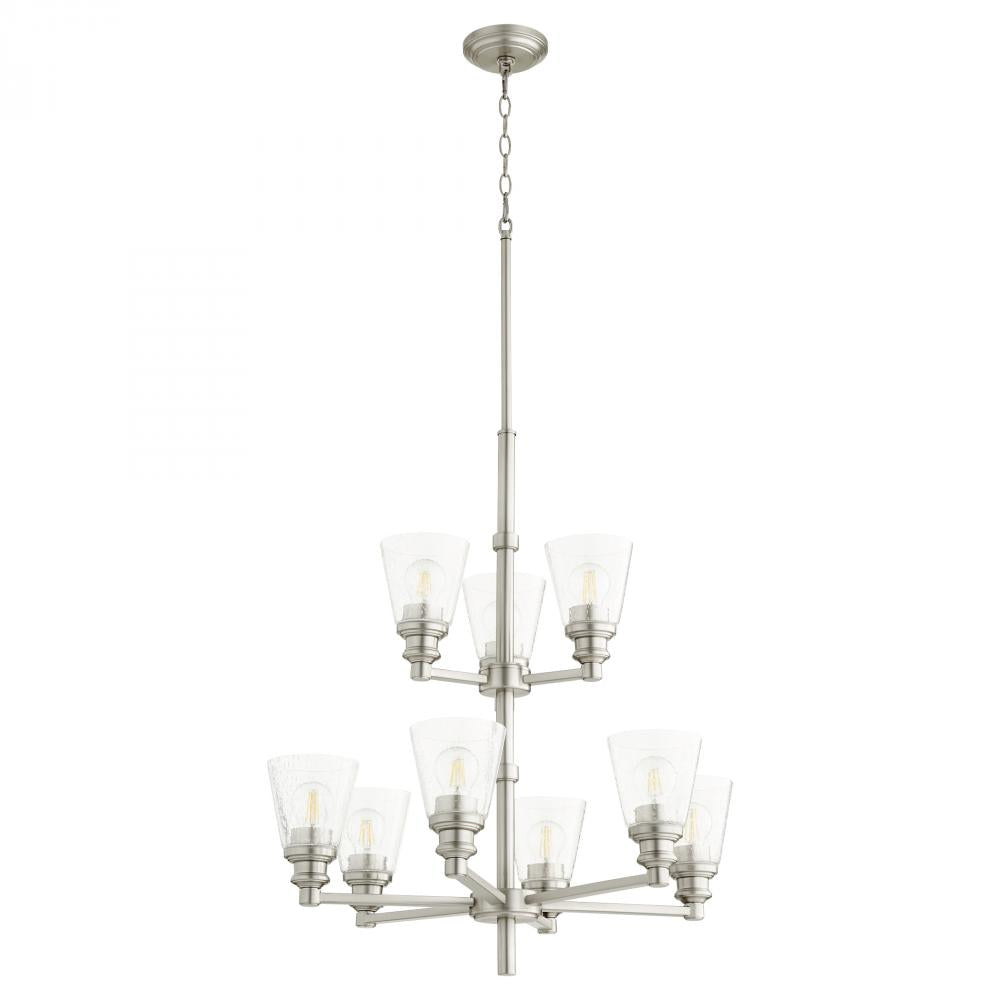 Quorum Lighting DUNBAR 609-9-65 Chandelier Contemporary - Satin Nickel