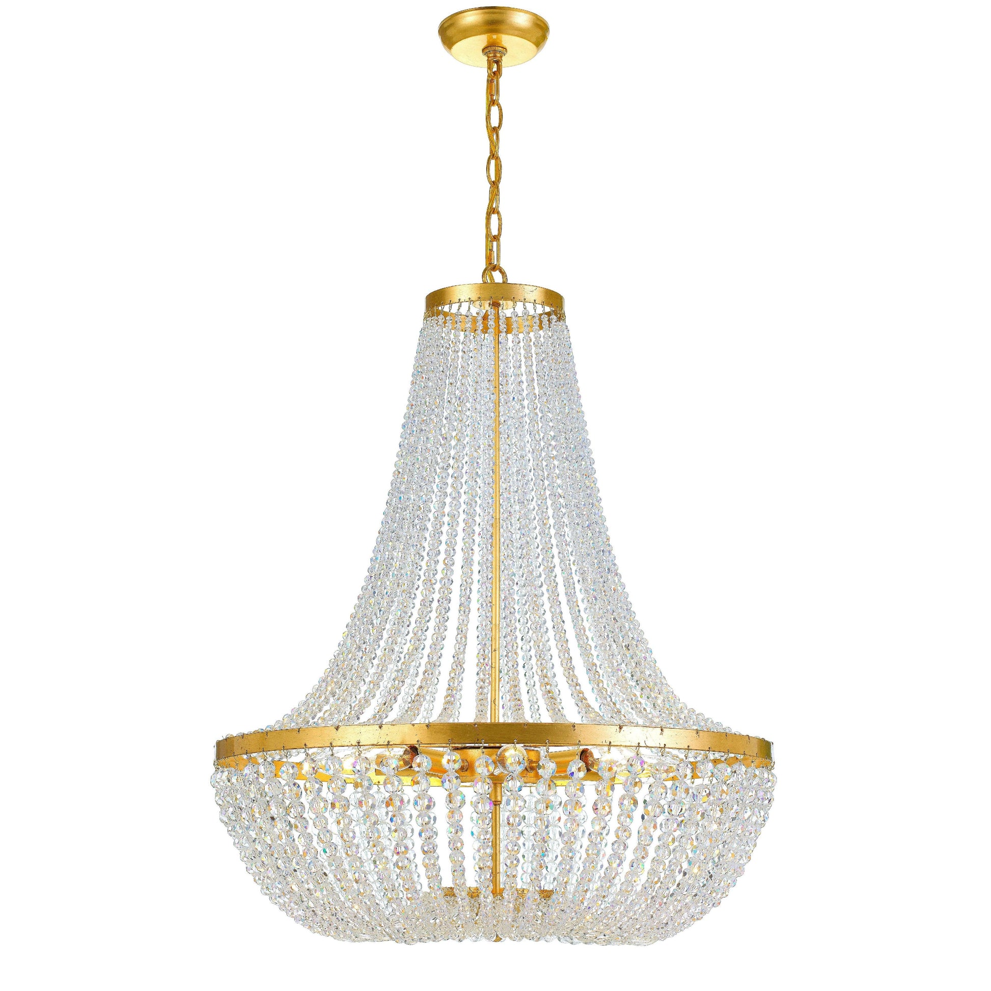 Crystorama Rylee 609-GA – 24.75 Inch – 8 Light – Chandelier – Antique Gold – Damp Rated