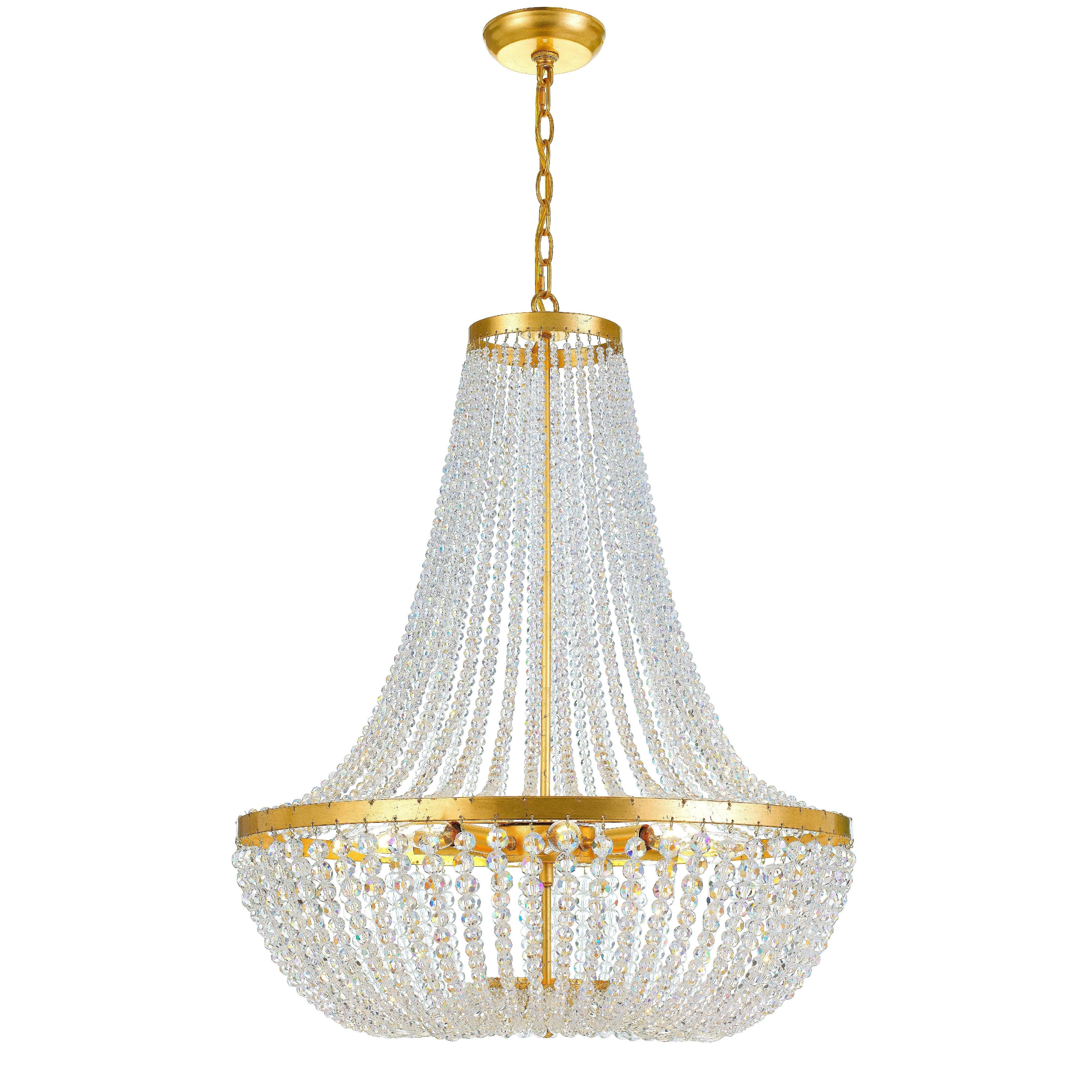 Crystorama Rylee 609-GA – 24.75 Inch – 8 Light – Chandelier – Antique Gold – Damp Rated