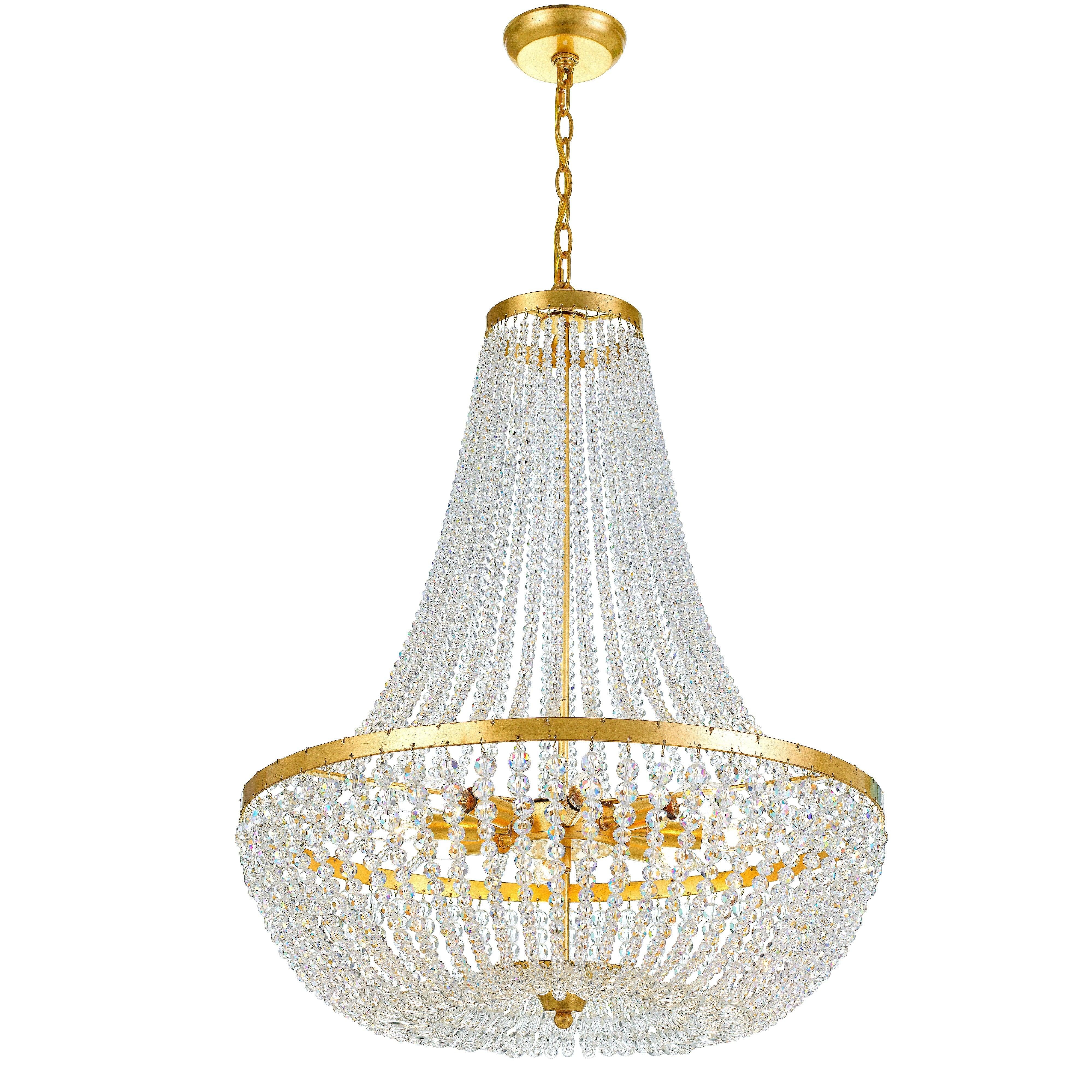 Crystorama Rylee 609-GA – 24.75 Inch – 8 Light – Chandelier – Antique Gold – Damp Rated