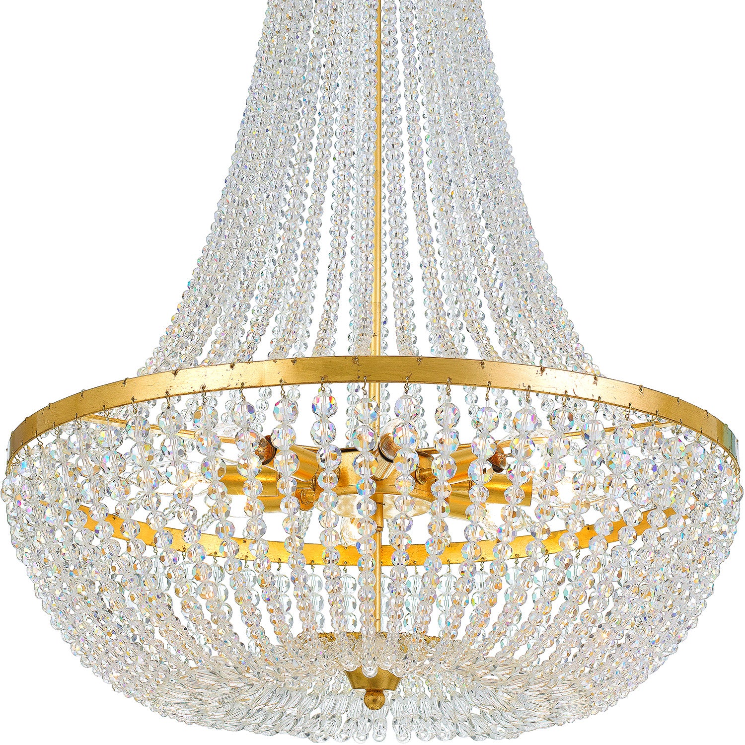 Crystorama Rylee 609-GA – 24.75 Inch – 8 Light – Chandelier – Antique Gold – Damp Rated