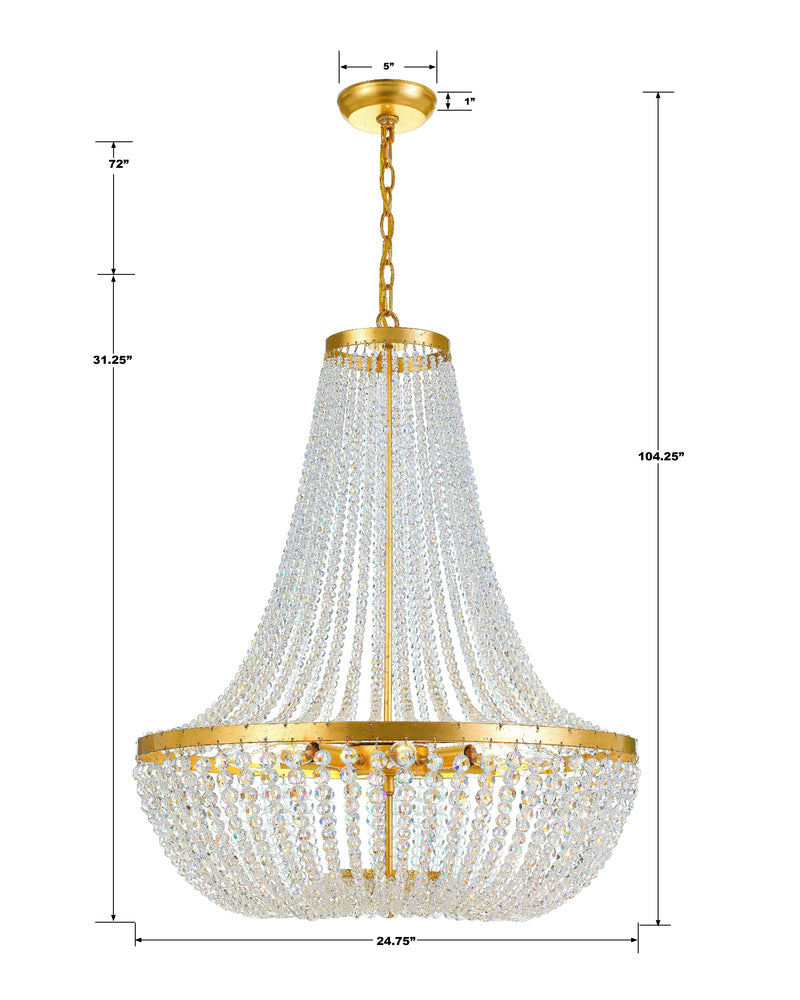 Crystorama RYLEE 609-GA Chandelier Americana - Antique Gold