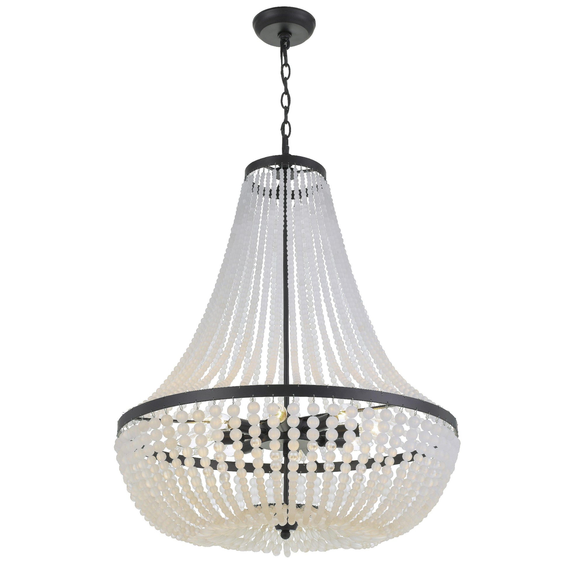 Crystorama Rylee 609-MK – 24.75 Inch – 8 Light – Chandelier – Matte Black – Damp Rated