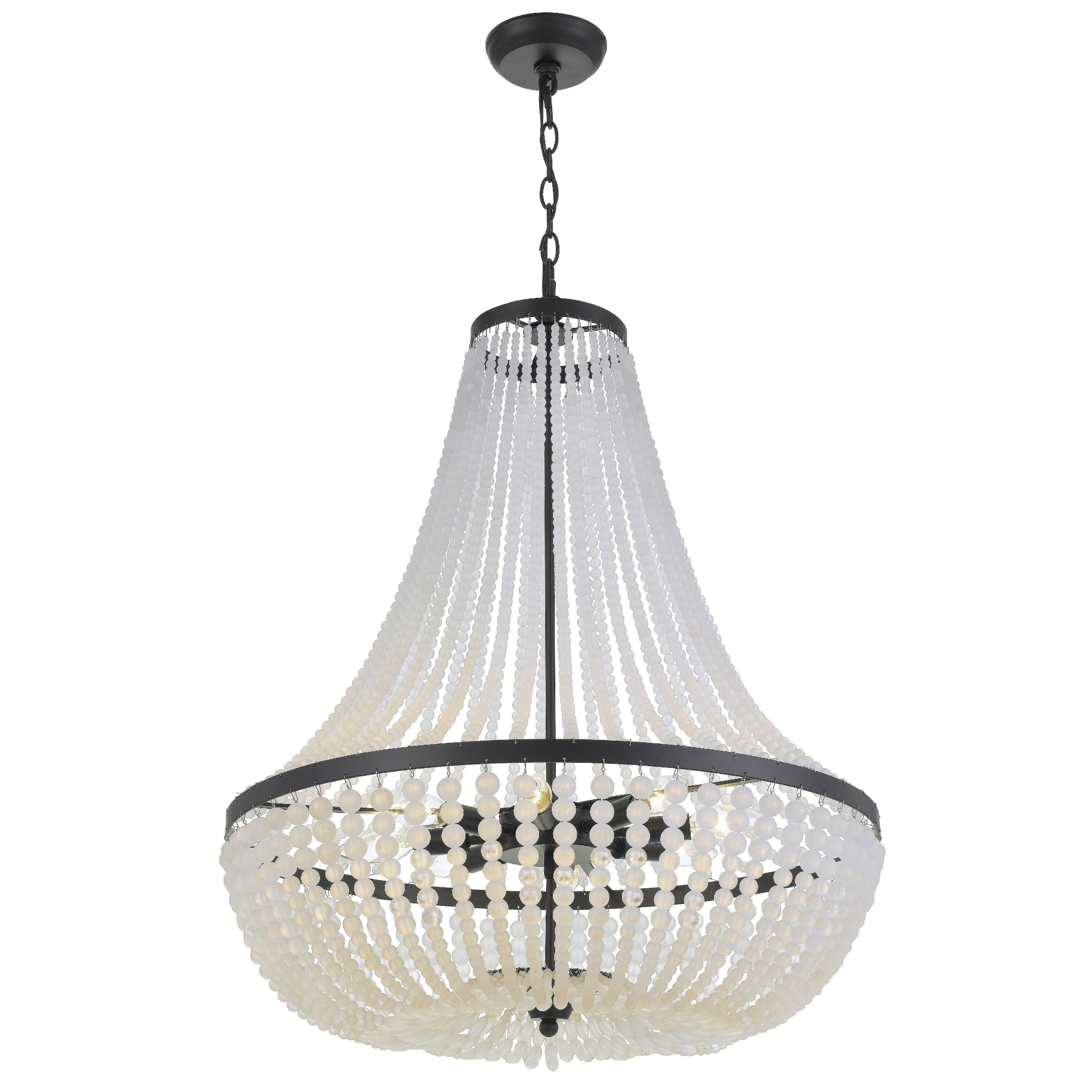 Crystorama Rylee 609-MK – 24.75 Inch – 8 Light – Chandelier – Matte Black – Damp Rated