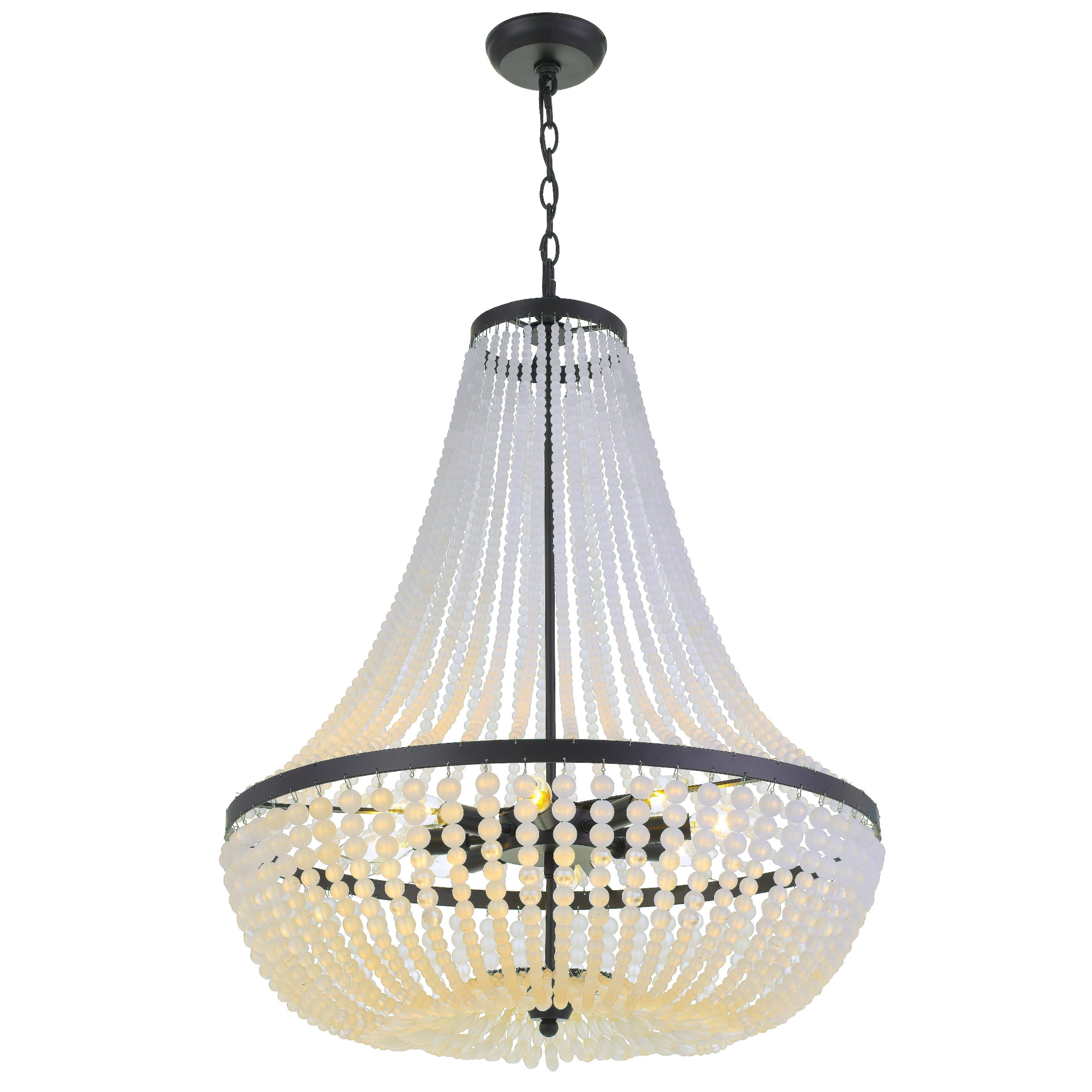 Crystorama Rylee 609-MK – 24.75 Inch – 8 Light – Chandelier – Matte Black – Damp Rated