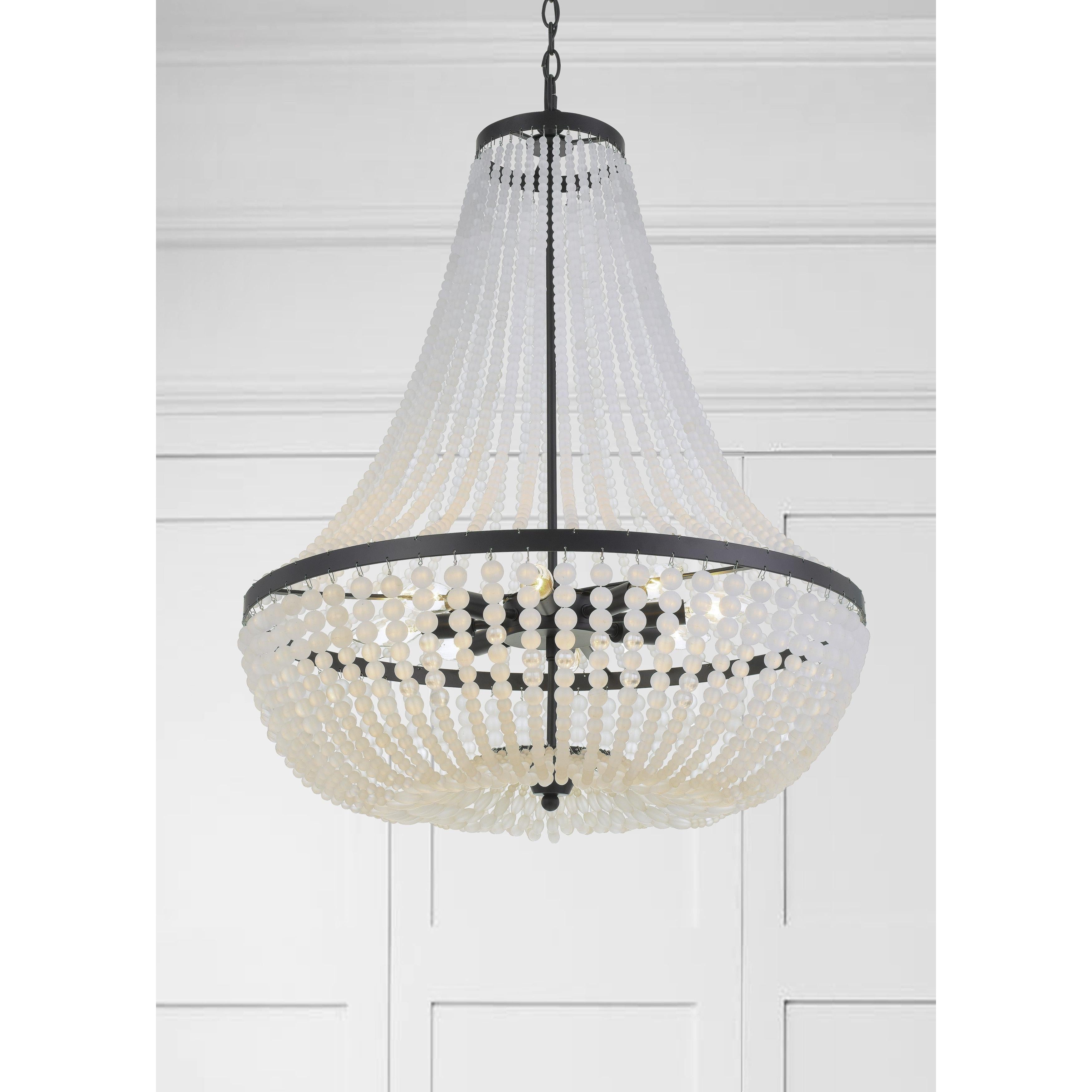Crystorama Rylee 609-MK – 24.75 Inch – 8 Light – Chandelier – Matte Black – Damp Rated