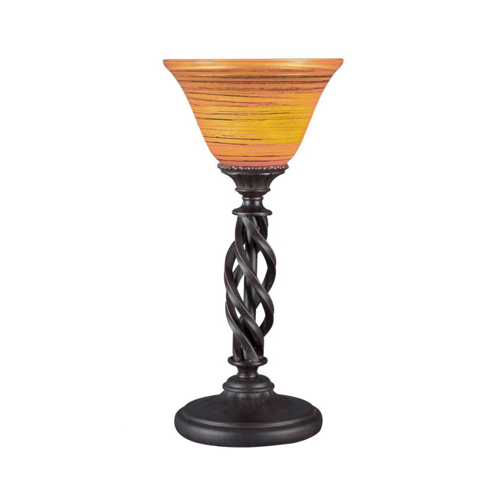 Toltec Company 61-DG-454 Lamp Art Glass - Black