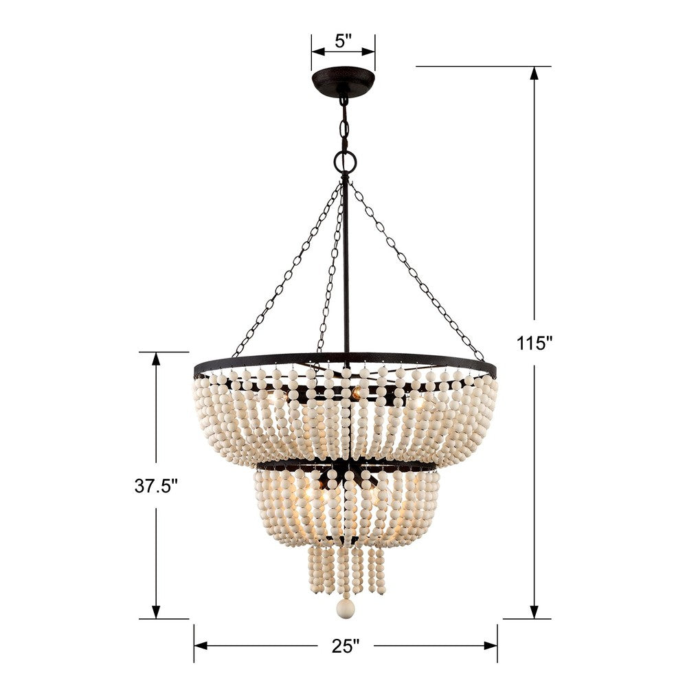 Crystorama RYLEE 610-FB Chandelier Transitional - Forged Bronze