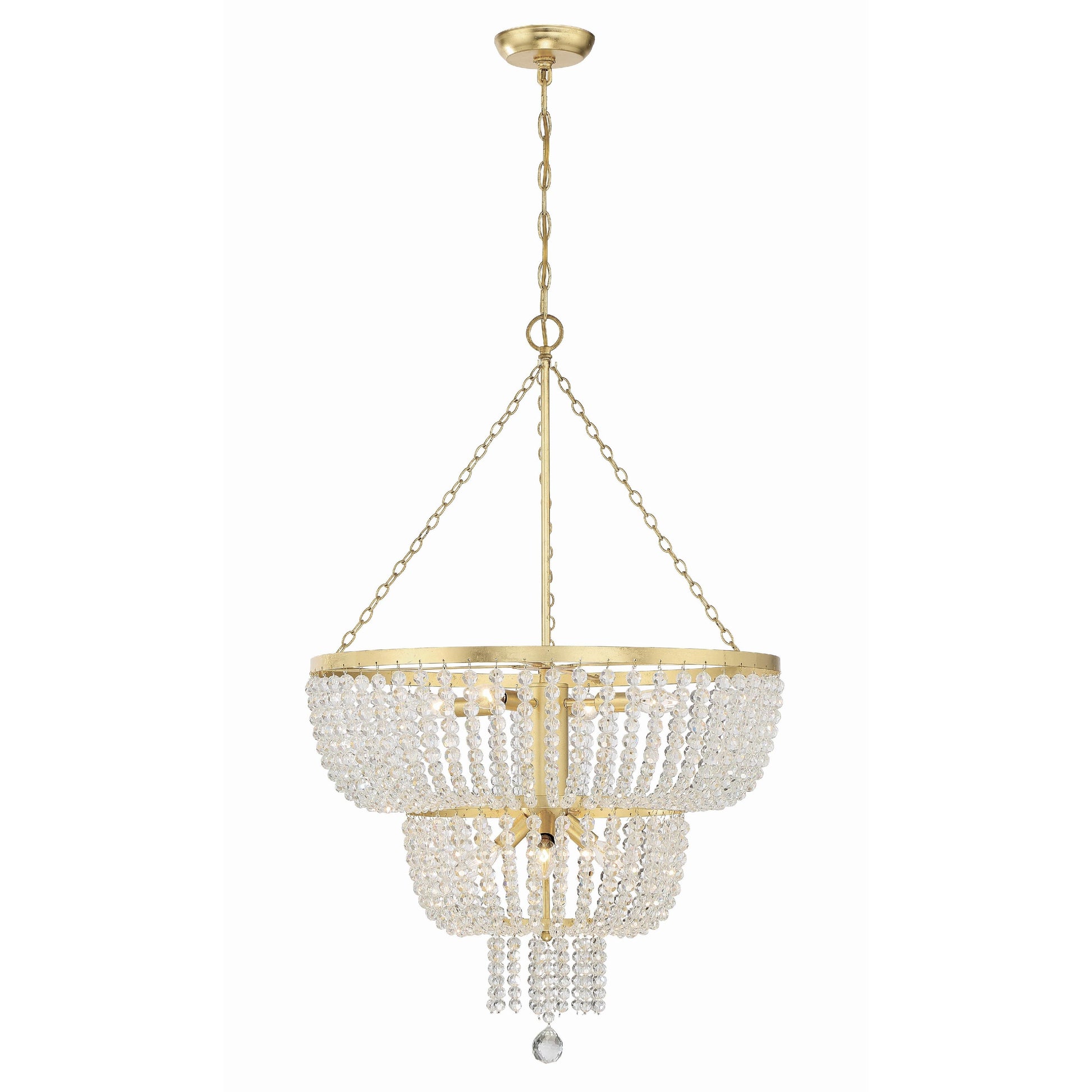 Crystorama Rylee 610-GA – 24.75 Inch – 8 Light – Chandelier – Antique Gold – Damp Rated