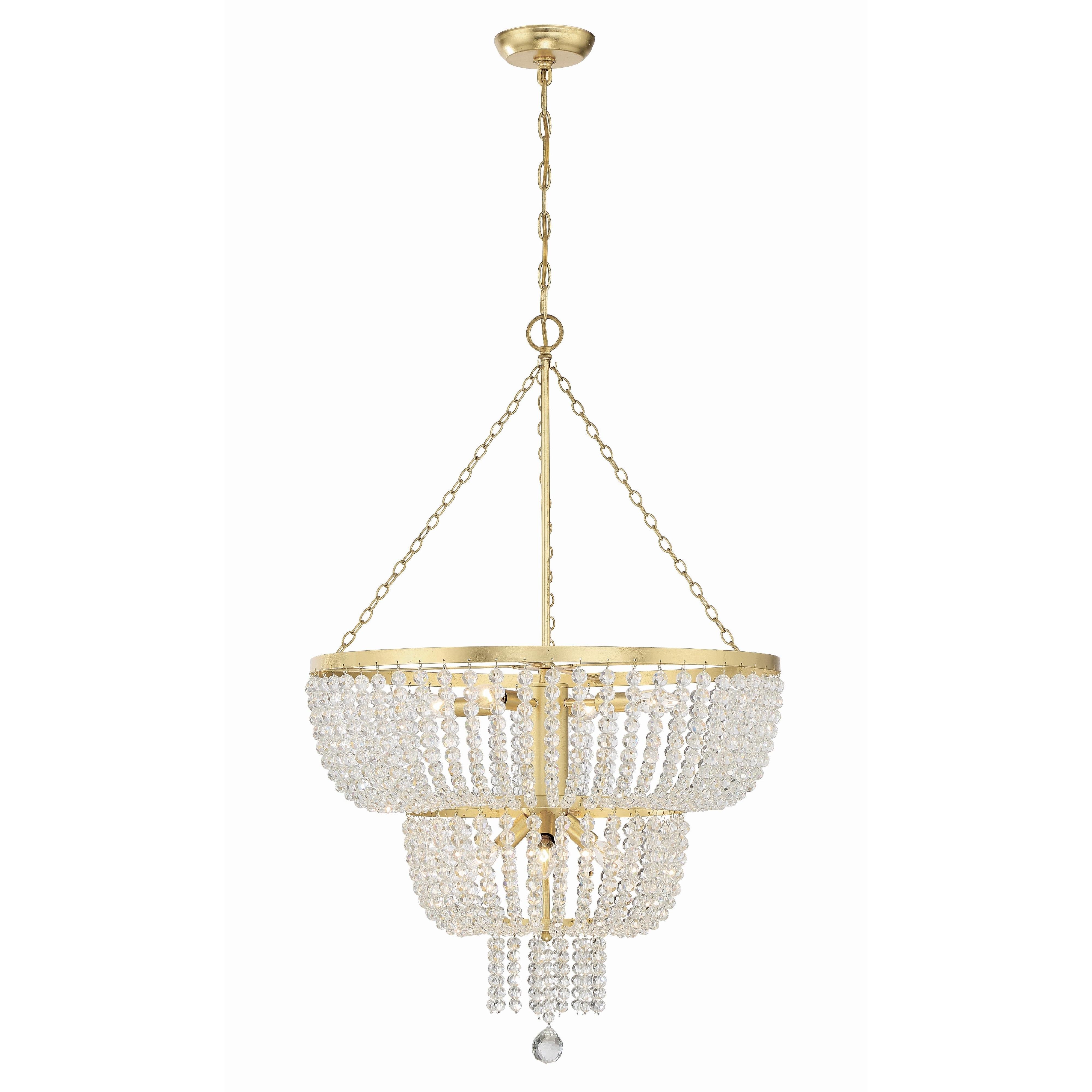 Crystorama Rylee 610-GA – 24.75 Inch – 8 Light – Chandelier – Antique Gold – Damp Rated