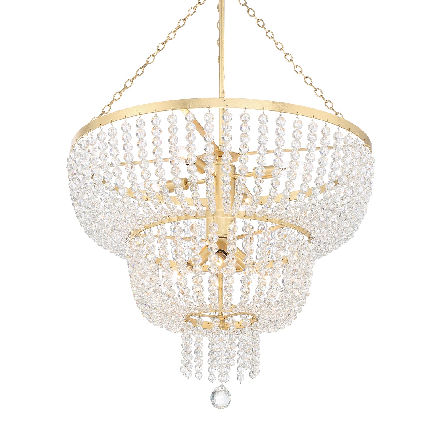 Crystorama Rylee 610-GA – 24.75 Inch – 8 Light – Chandelier – Antique Gold – Damp Rated