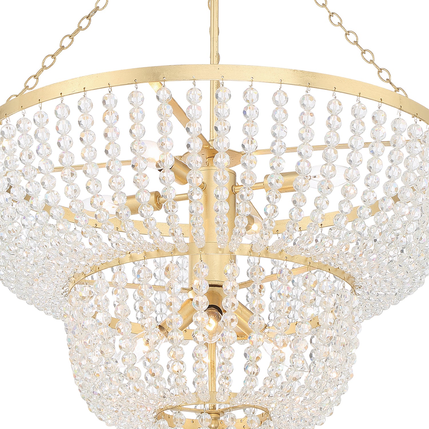 Crystorama Rylee 610-GA – 24.75 Inch – 8 Light – Chandelier – Antique Gold – Damp Rated