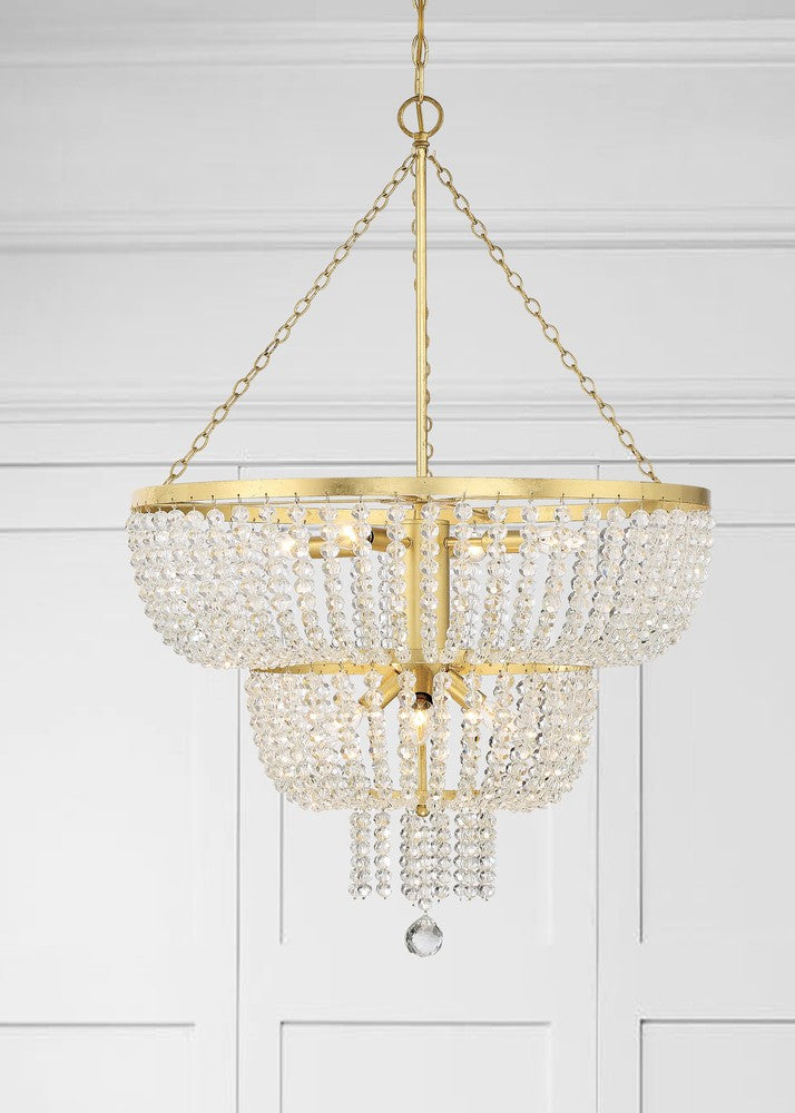 Crystorama RYLEE 610-GA Chandelier Transitional - Antique Gold