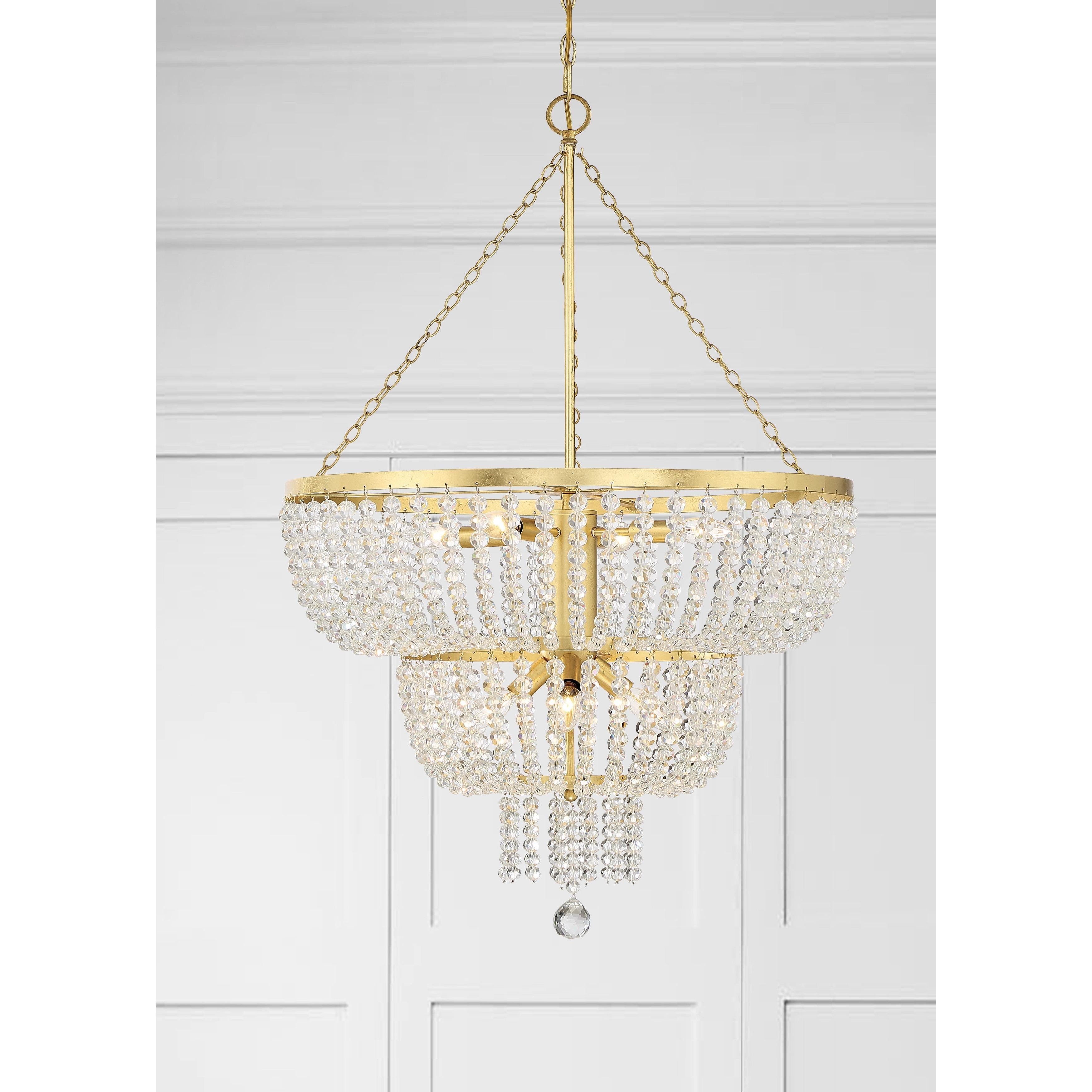 Crystorama Rylee 610-GA – 24.75 Inch – 8 Light – Chandelier – Antique Gold – Damp Rated