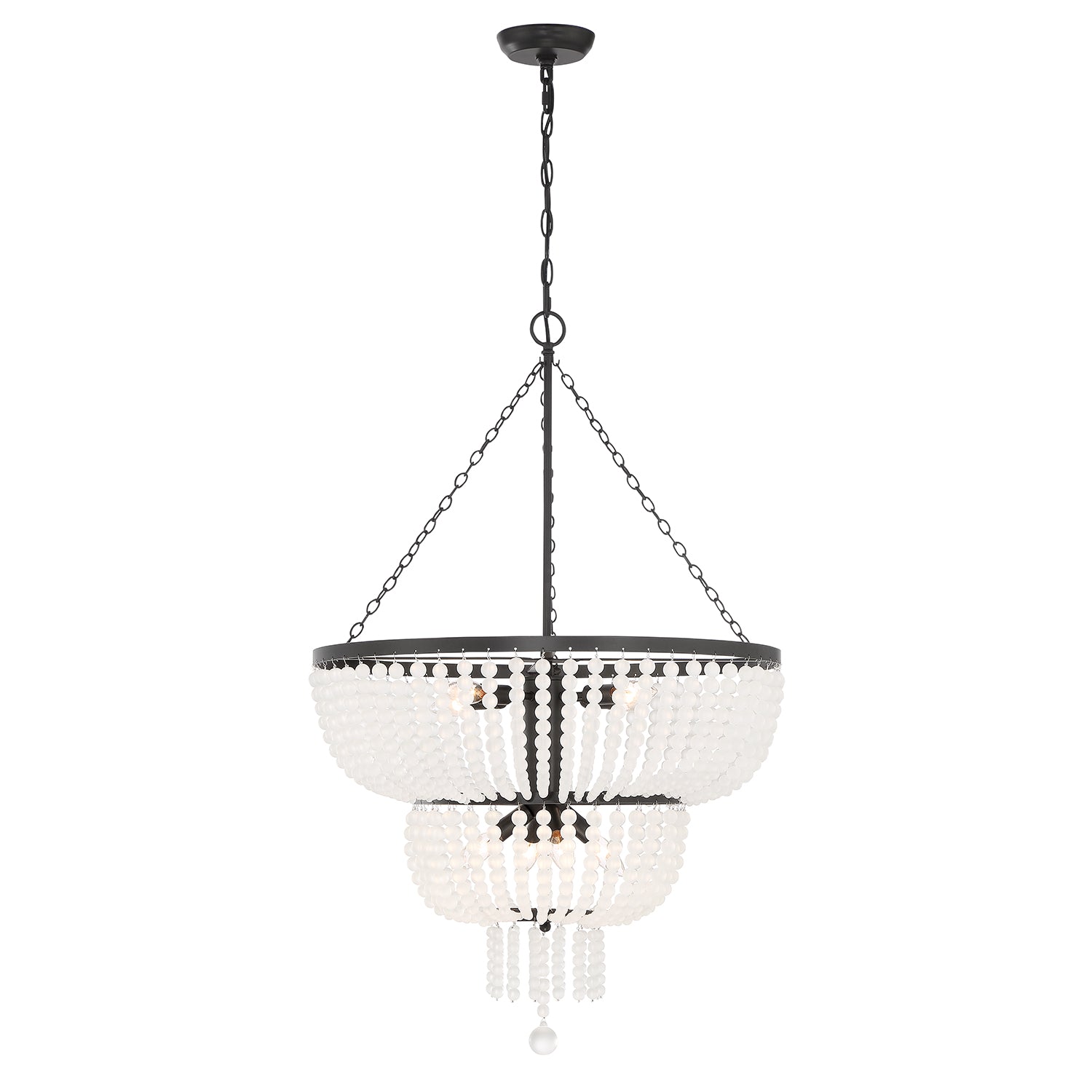 Crystorama Rylee 610-MK – 24.75 Inch – 8 Light – Chandelier – Matte Black – Damp Rated