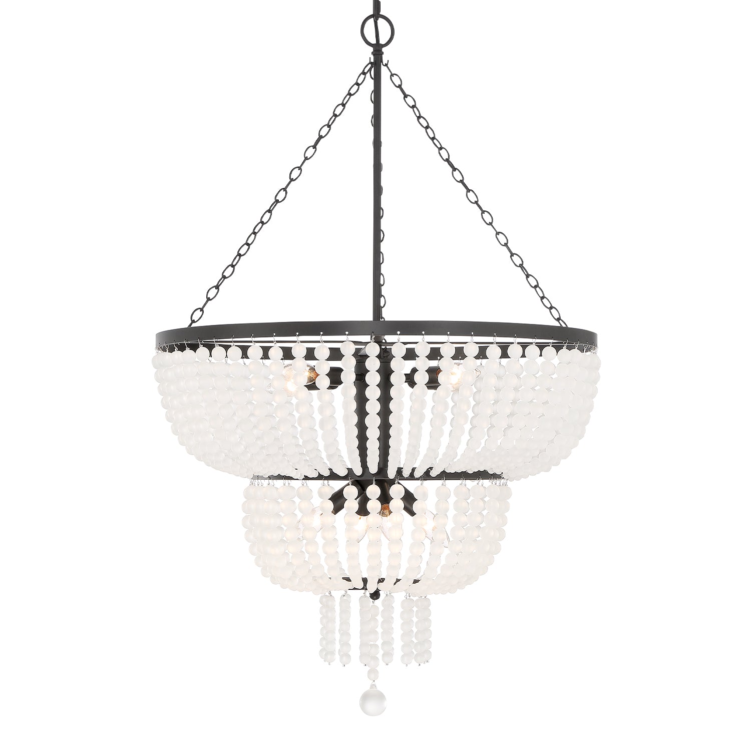 Crystorama Rylee 610-MK – 24.75 Inch – 8 Light – Chandelier – Matte Black – Damp Rated