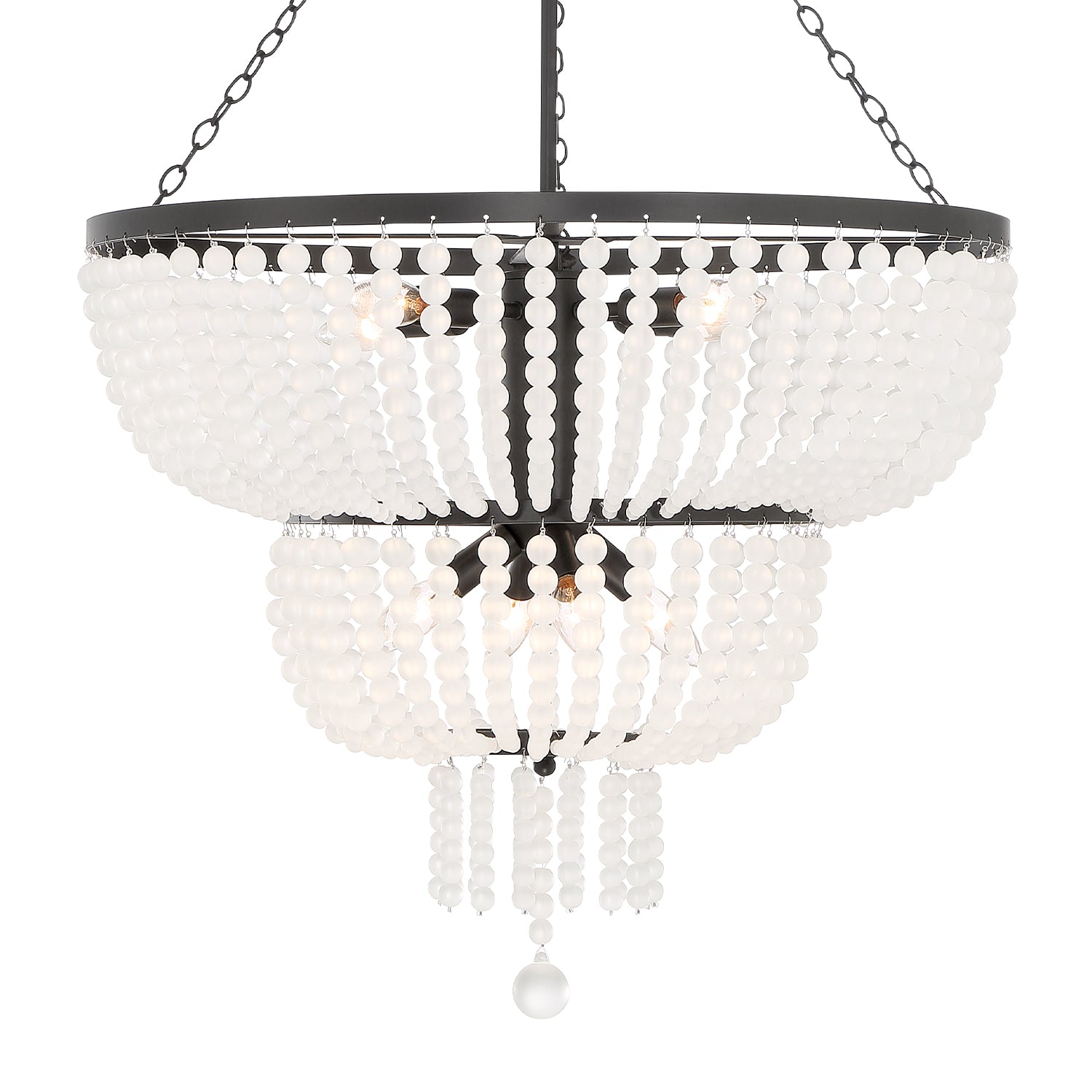 Crystorama Rylee 610-MK – 24.75 Inch – 8 Light – Chandelier – Matte Black – Damp Rated