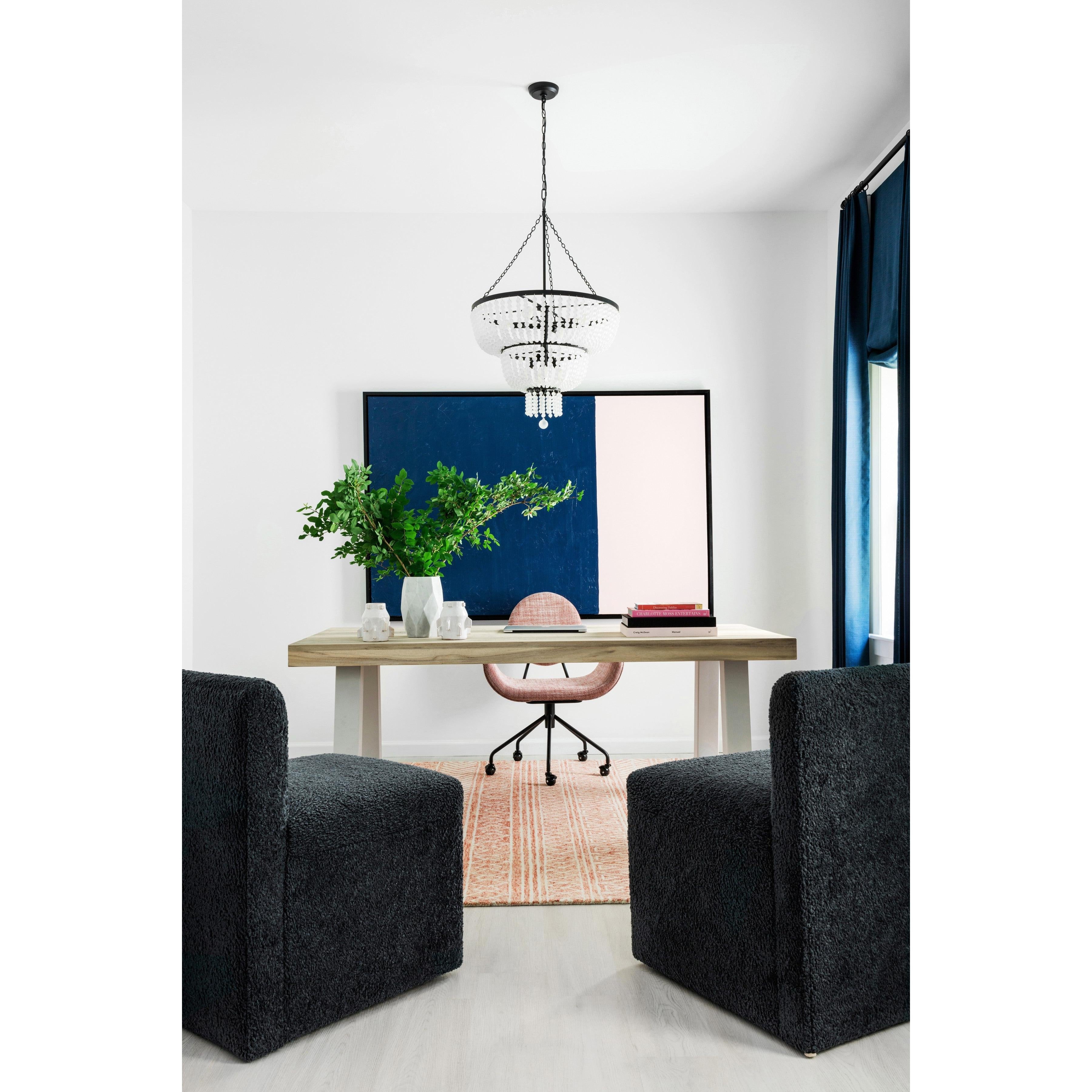 Crystorama Rylee 610-MK – 24.75 Inch – 8 Light – Chandelier – Matte Black – Damp Rated