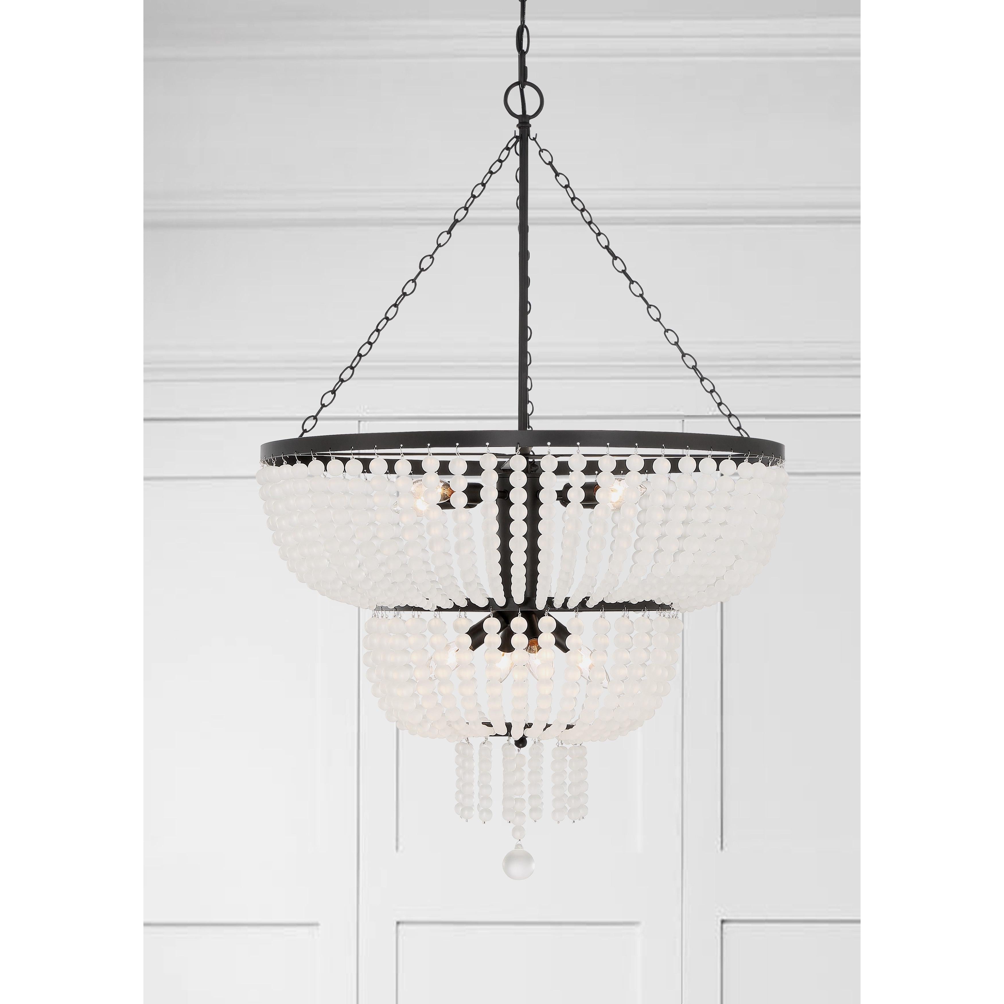 Crystorama Rylee 610-MK – 24.75 Inch – 8 Light – Chandelier – Matte Black – Damp Rated