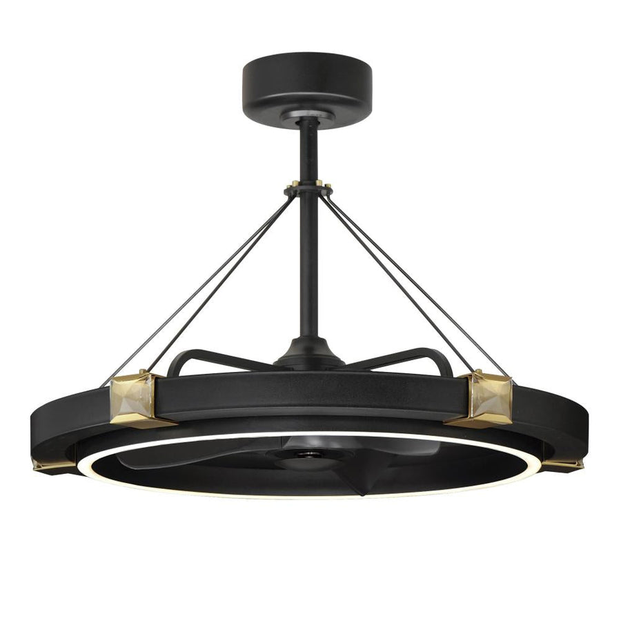 Maxim Lighting 61019BCBKGLD Jewel Fandelight 33 Inch – Black / Gold