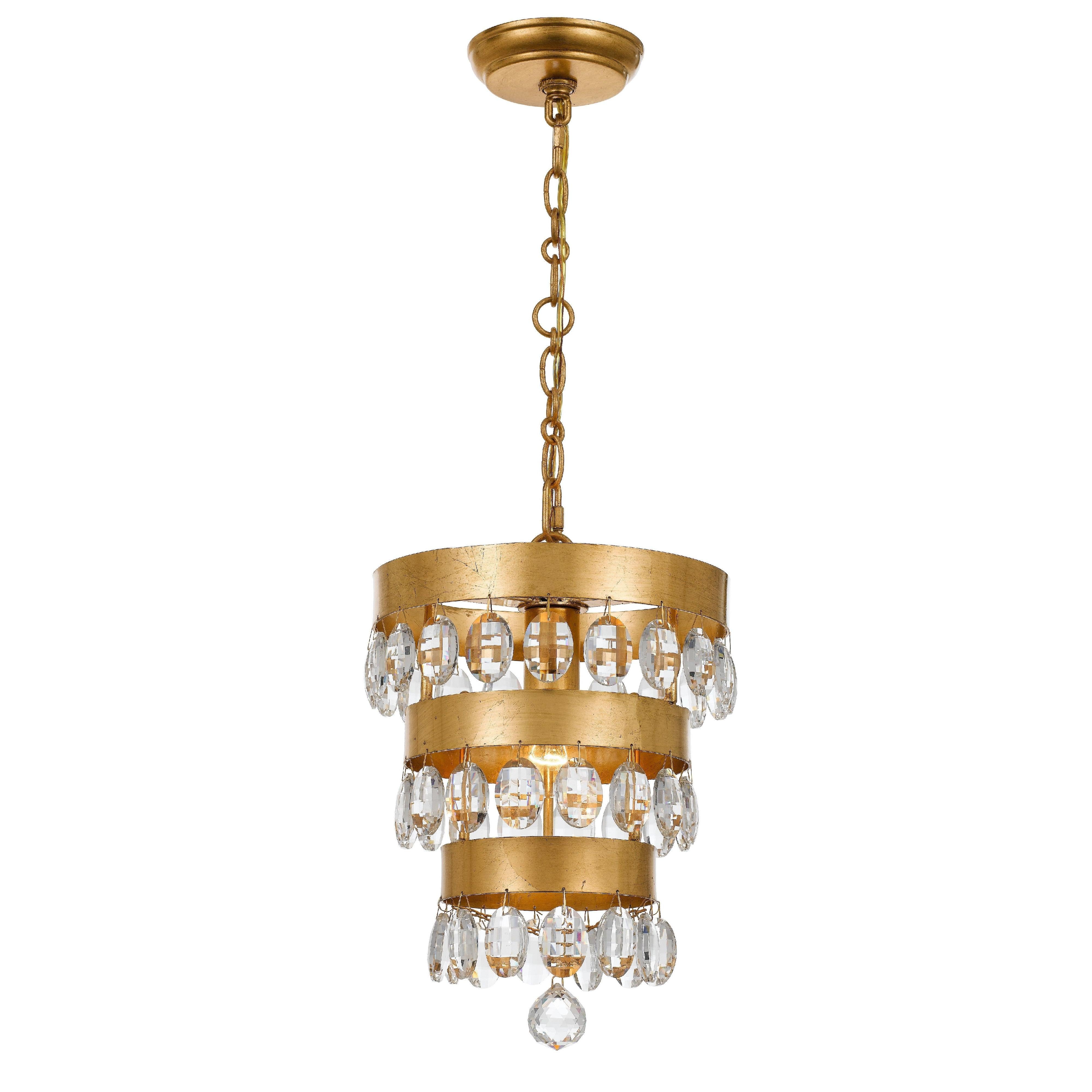 Crystorama Perla 6103-GA – 10 Inch – 1 Light – Pendant Light – Antique Gold – Damp Rated
