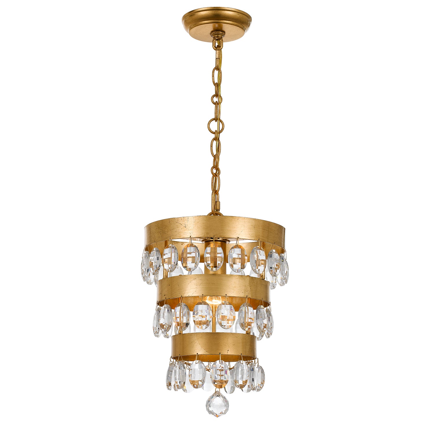 Crystorama Perla 6103-GA – 10 Inch – 1 Light – Pendant Light – Antique Gold – Damp Rated