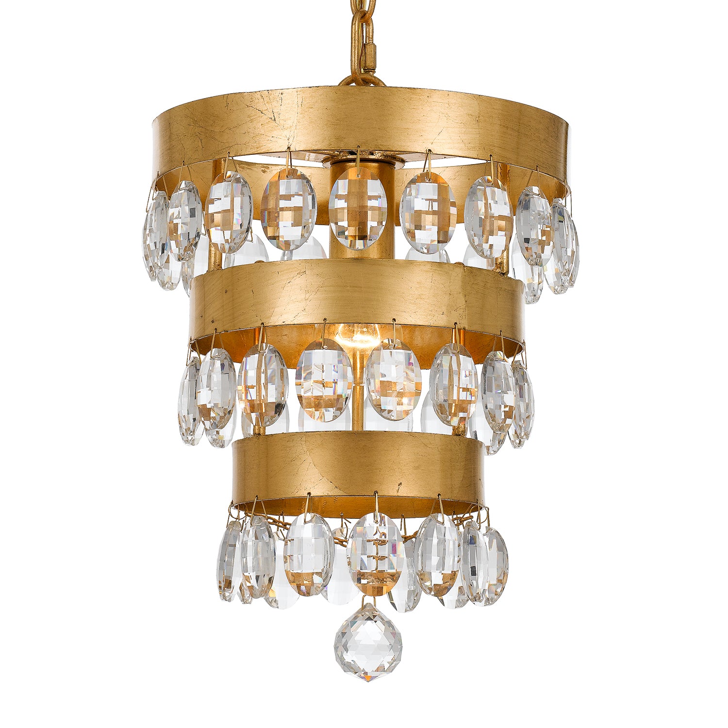 Crystorama Perla 6103-GA – 10 Inch – 1 Light – Pendant Light – Antique Gold – Damp Rated