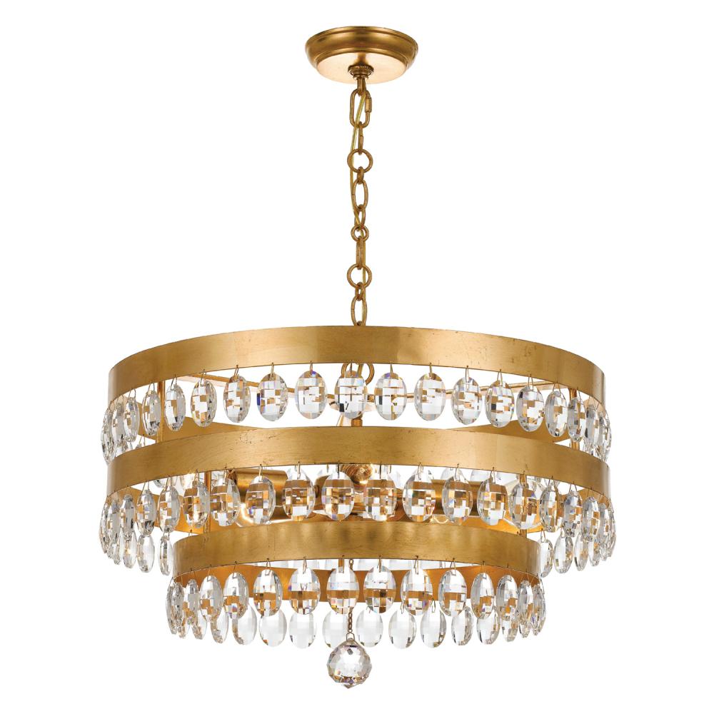 Crystorama PERLA 6106-GA Chandelier Contemporary - Antique Gold