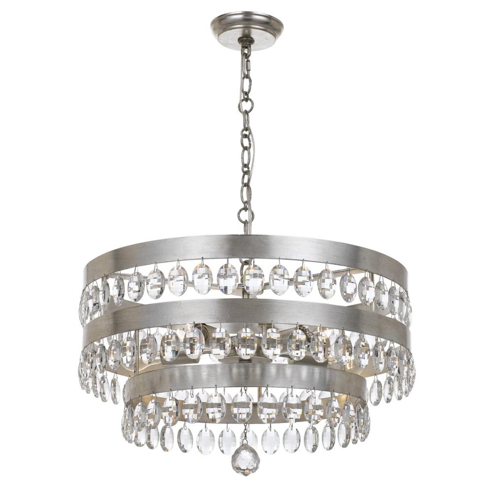 Crystorama PERLA 6106-SA Chandelier Contemporary - Antique Silver