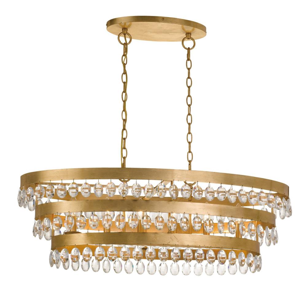 Crystorama PERLA 6107-GA Chandelier Contemporary - Antique Gold