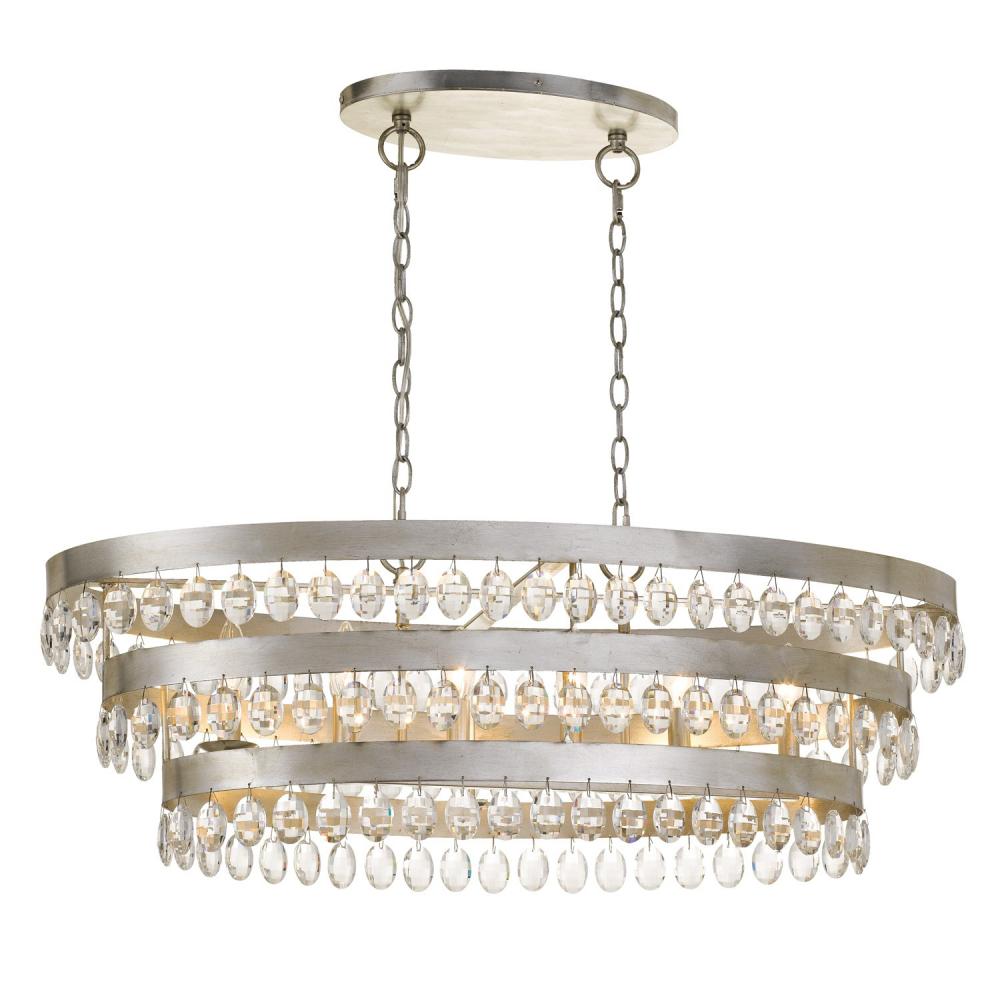 Crystorama PERLA 6107-SA Chandelier Contemporary - Antique Silver