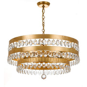Crystorama Perla 6108-GA – 26 Inch – 6 Light – Chandelier – Antique Gold – Damp Rated