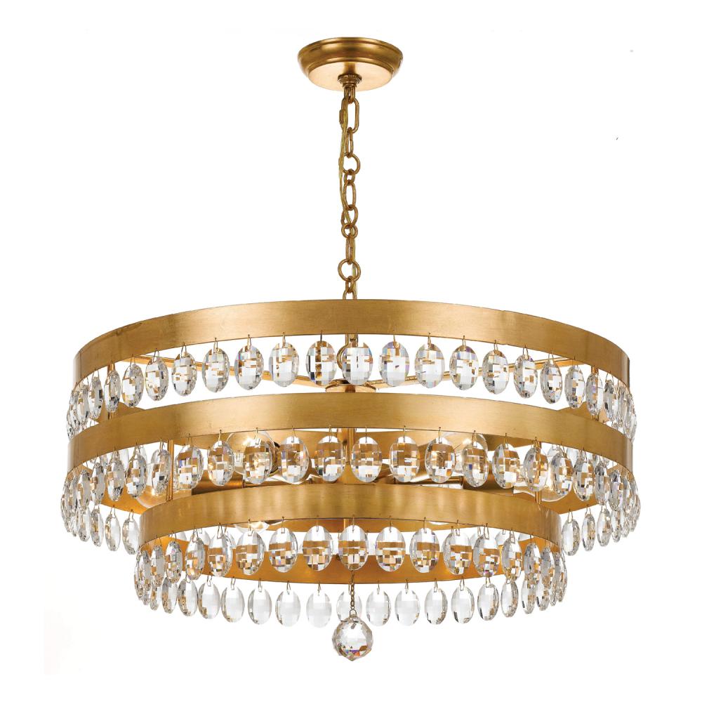 Crystorama PERLA 6108-GA Chandelier Contemporary - Antique Gold