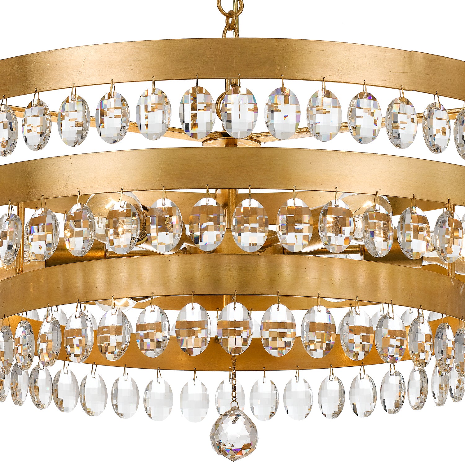 Crystorama Perla 6108-GA – 26 Inch – 6 Light – Chandelier – Antique Gold – Damp Rated