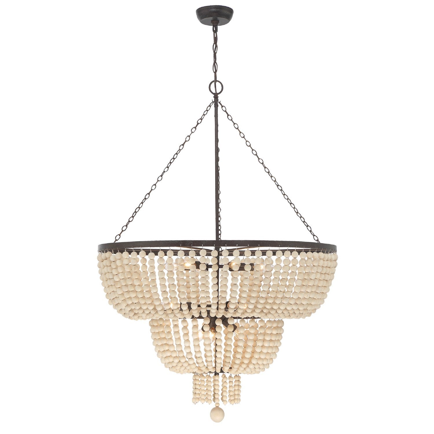 Crystorama Rylee 612-FB – 32 Inch – 12 Light – Chandelier – Forged Bronze – Damp Rated