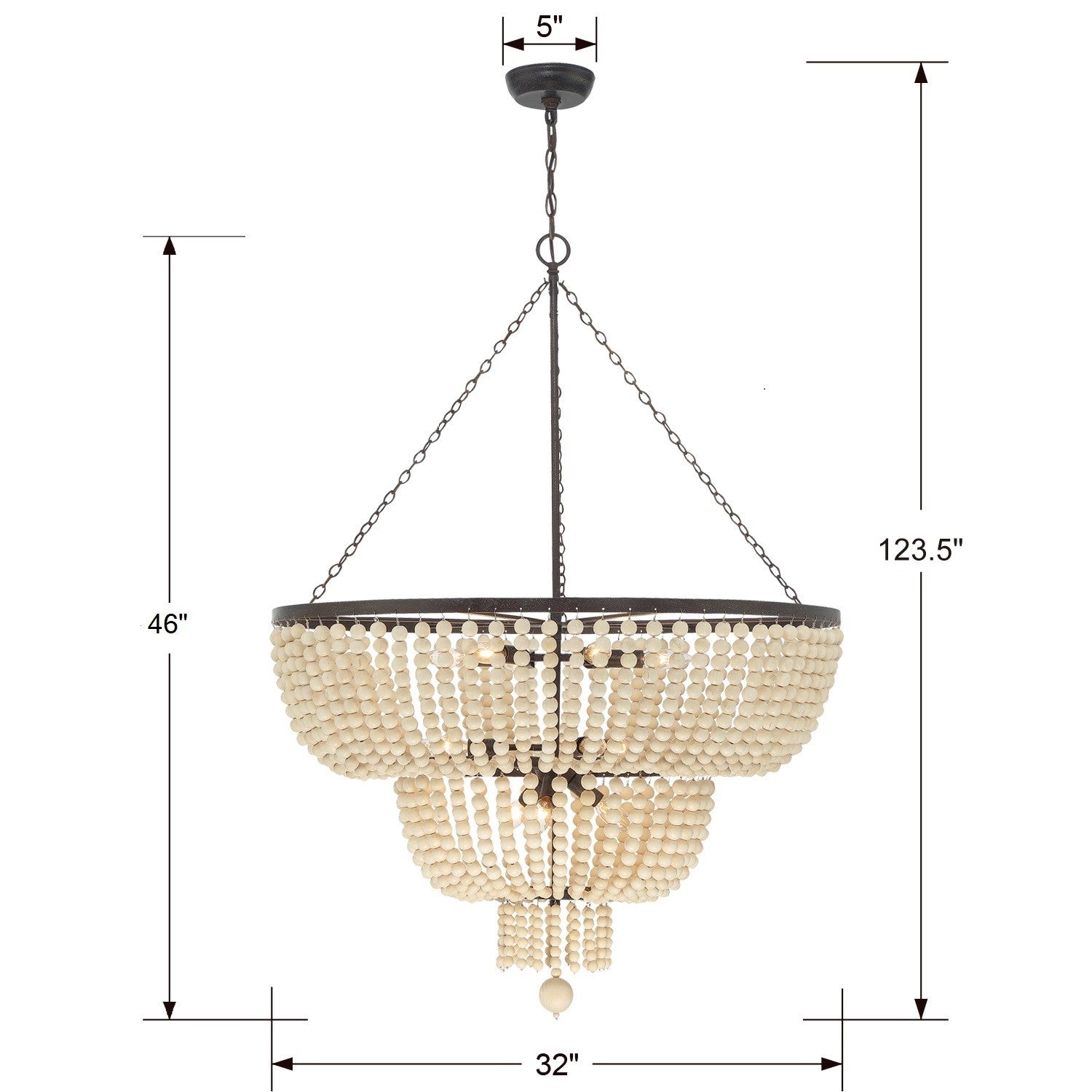 Crystorama Rylee 612-FB – 32 Inch – 12 Light – Chandelier – Forged Bronze – Damp Rated