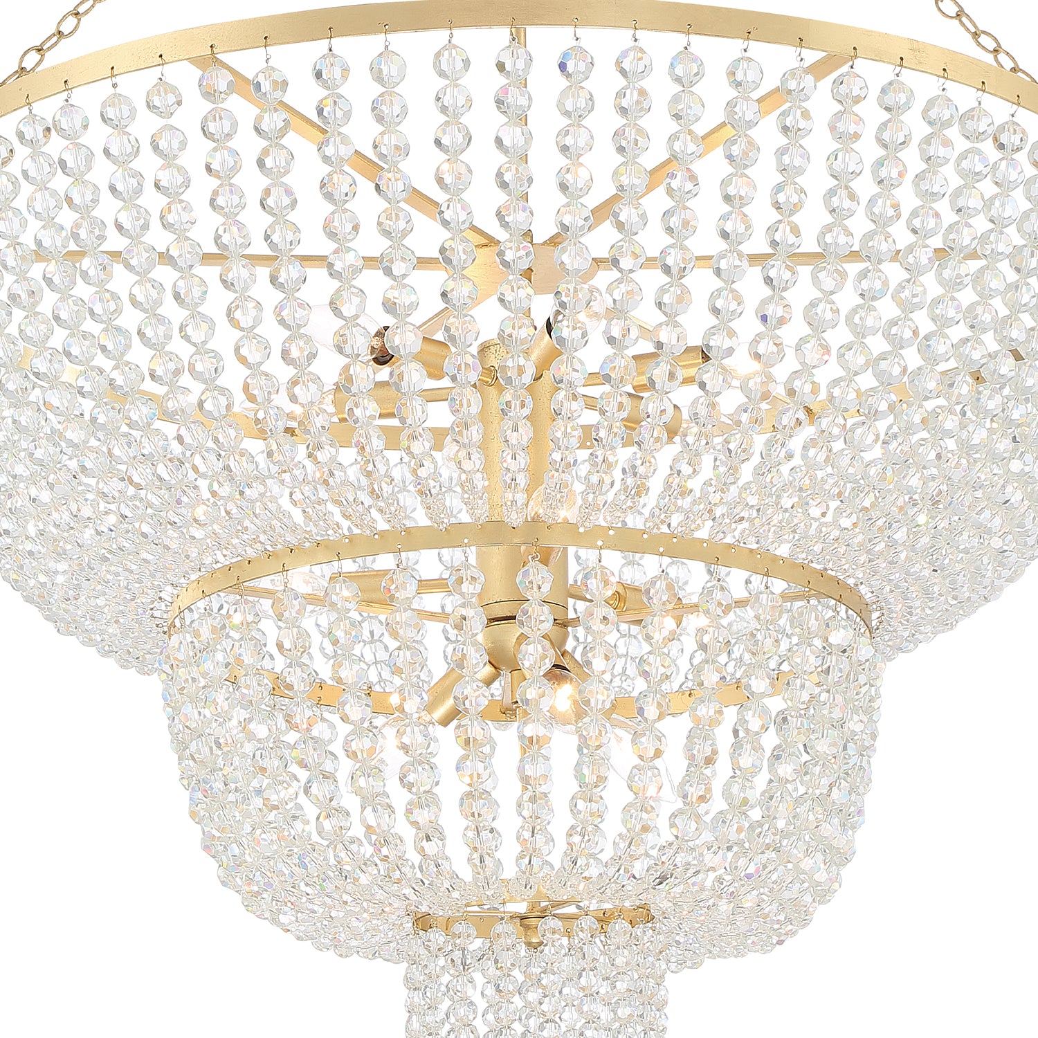 Crystorama Rylee 612-GA – 32 Inch – 12 Light – Chandelier – Antique Gold – Damp Rated