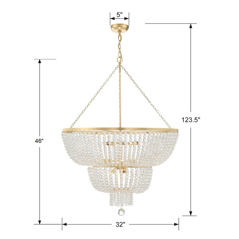 Crystorama RYLEE 612-GA Chandelier Americana - Antique Gold