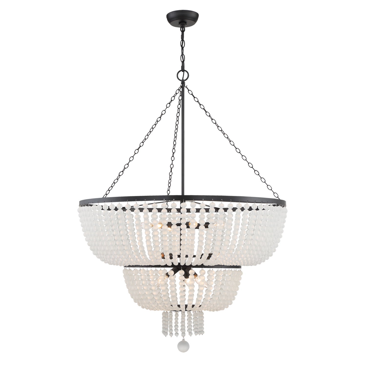 Crystorama Rylee 612-MK – 32 Inch – 12 Light – Chandelier – Matte Black – Damp Rated